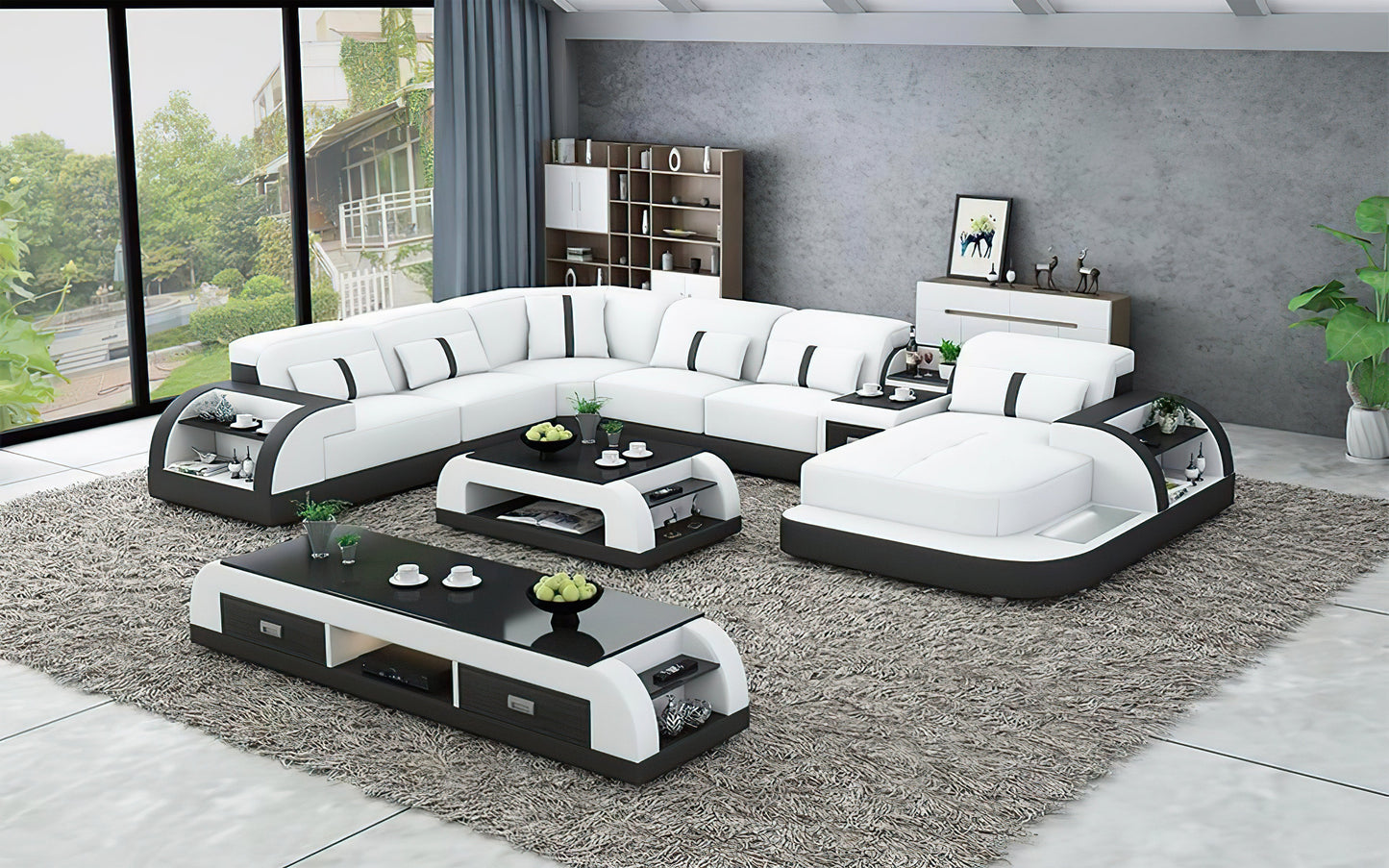 Modern LED Light Sectional Sofa
