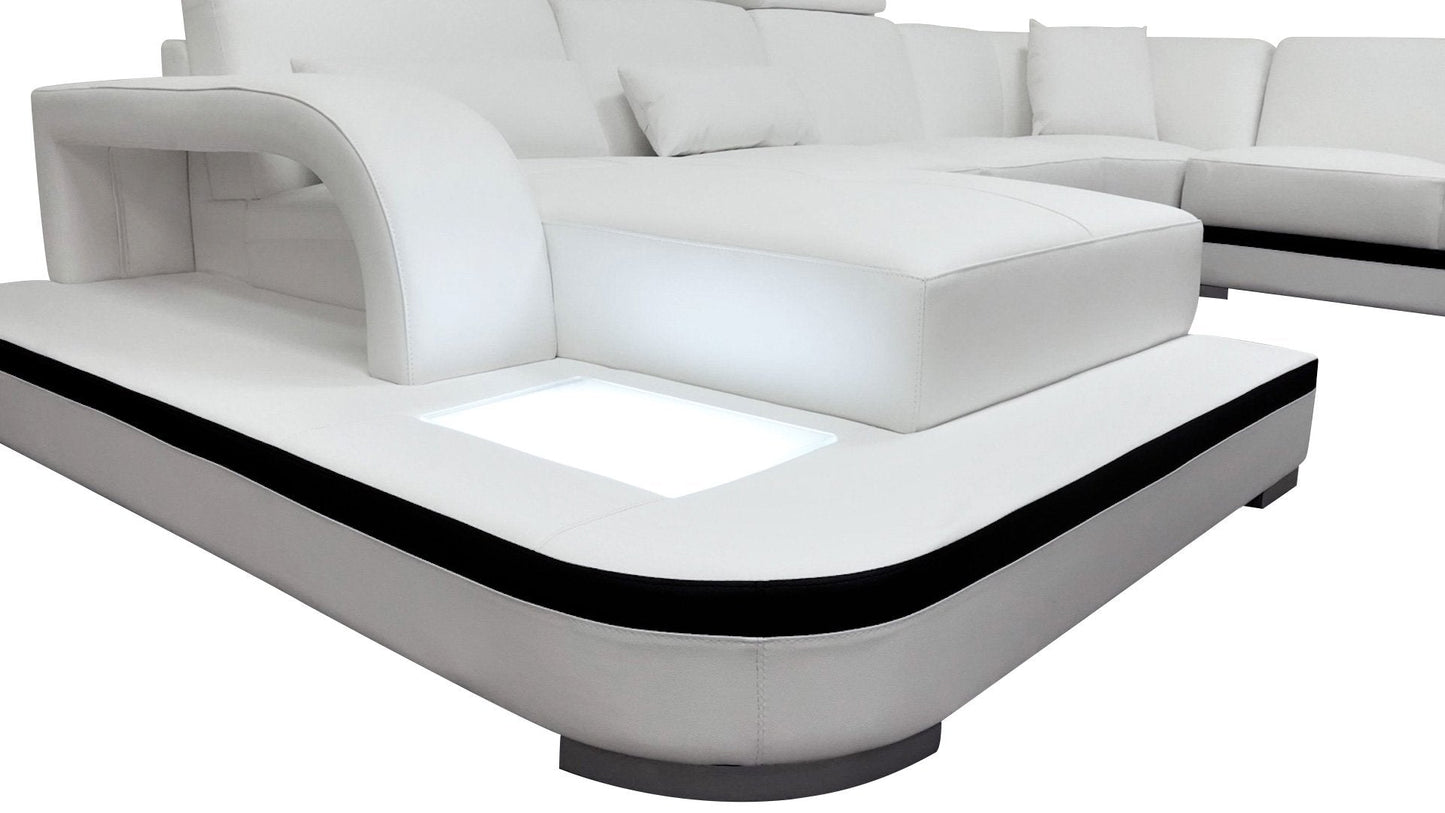 Leather Sectional with LED Lights