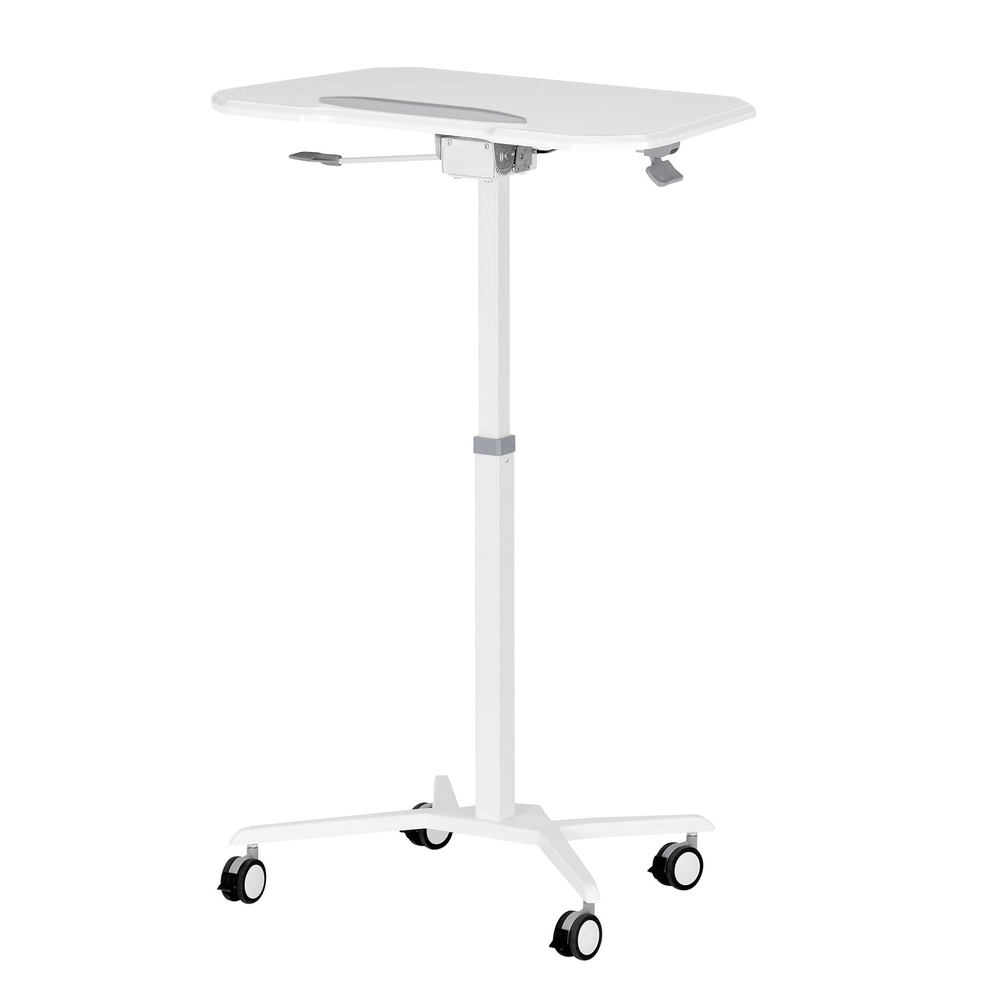 Mobile Laptop Computer Stand, Height Adjustable, Tiltable Tabletop