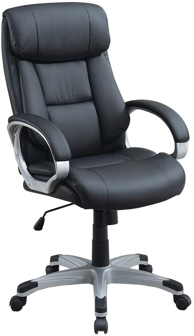 Office Chair Black Color Cushioned Headrest Adjustable