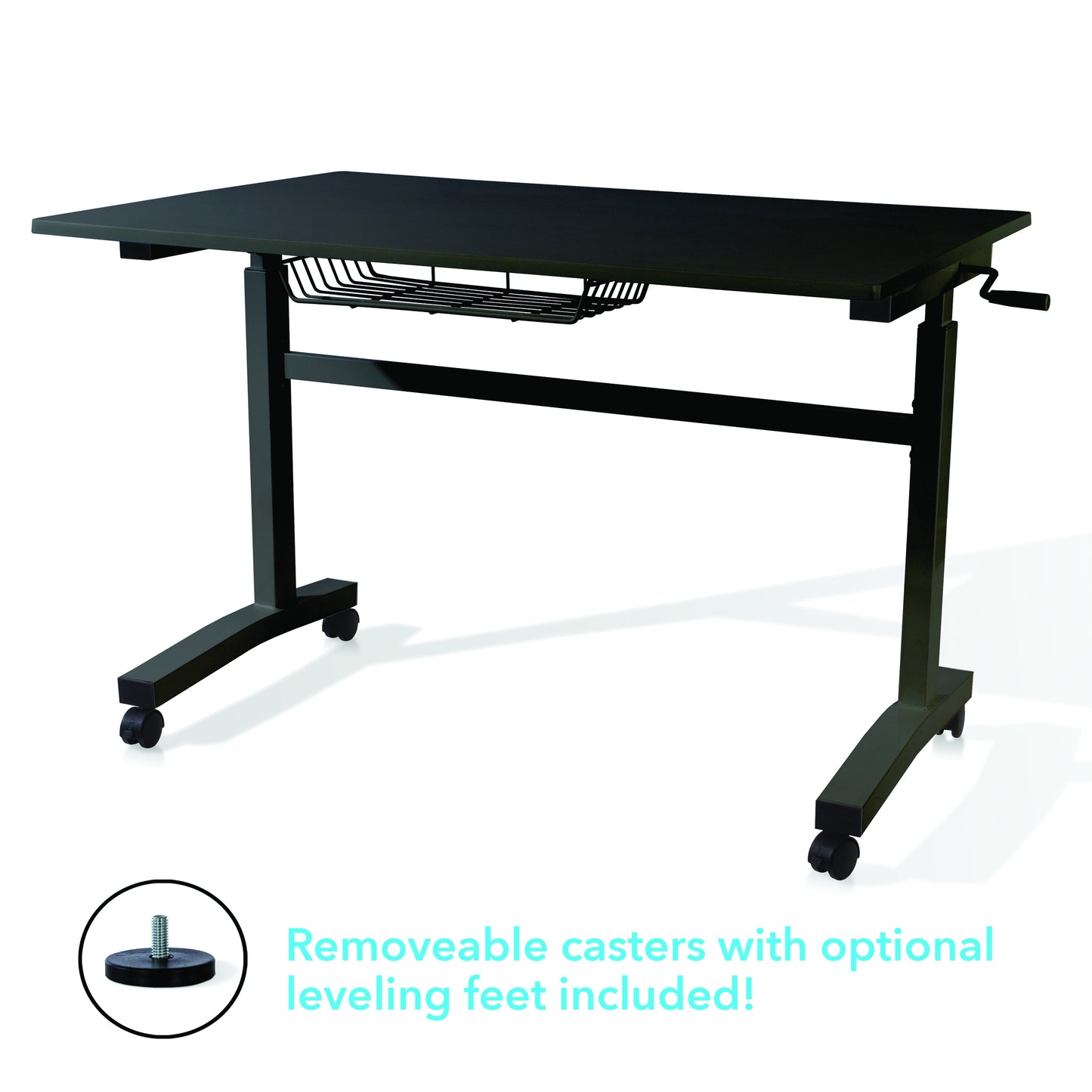 Sit Stand Desk with Casters Height Adjustable