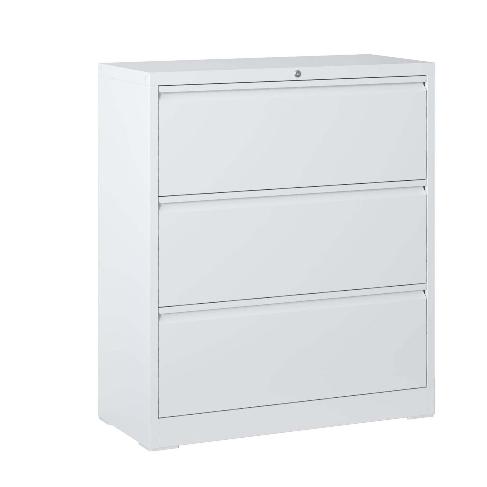 File Cabinet 3 Drawer, White Filing Cabinet Lockable Home Office