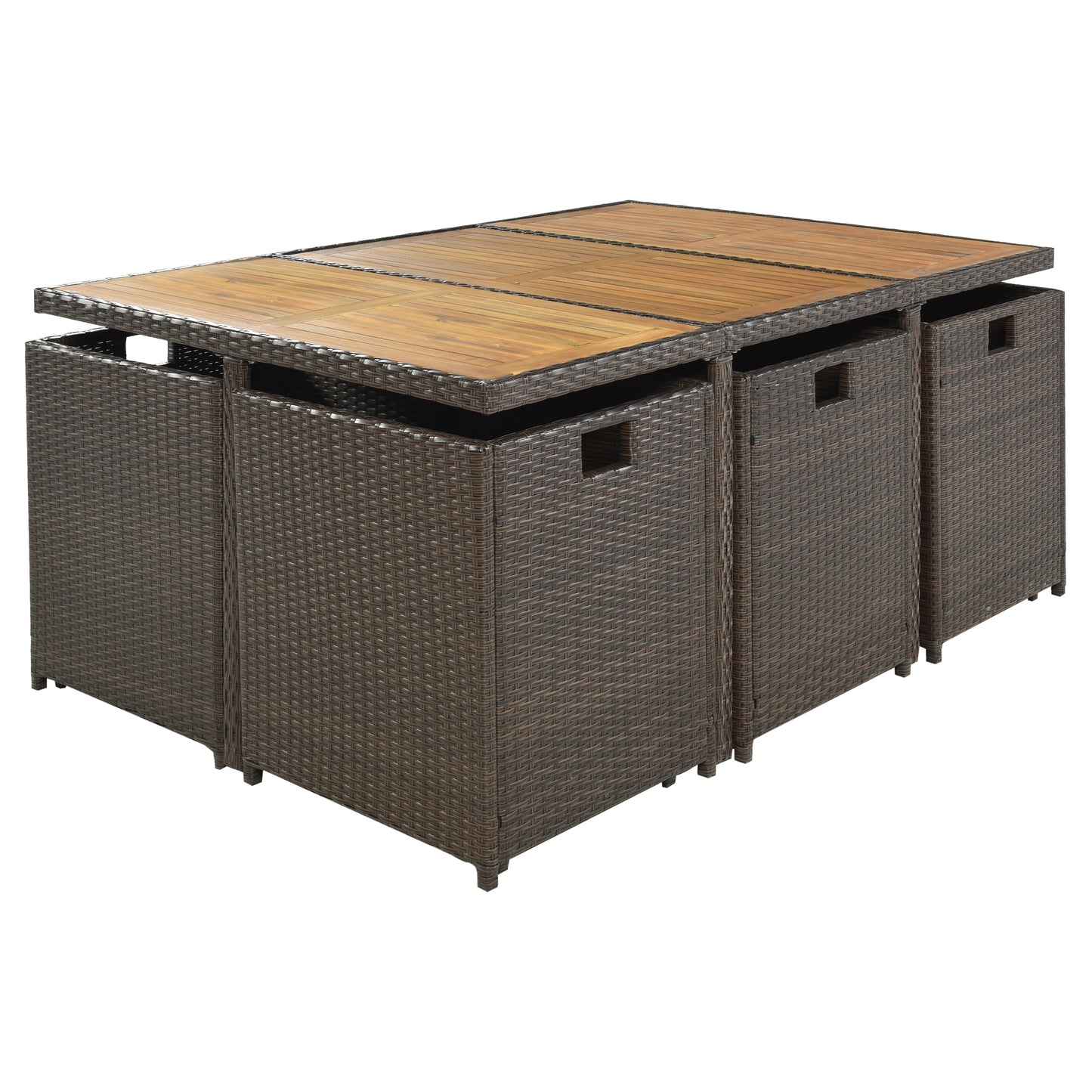 11-Piece Patio All-Weather P Dining Table Set Tabletop