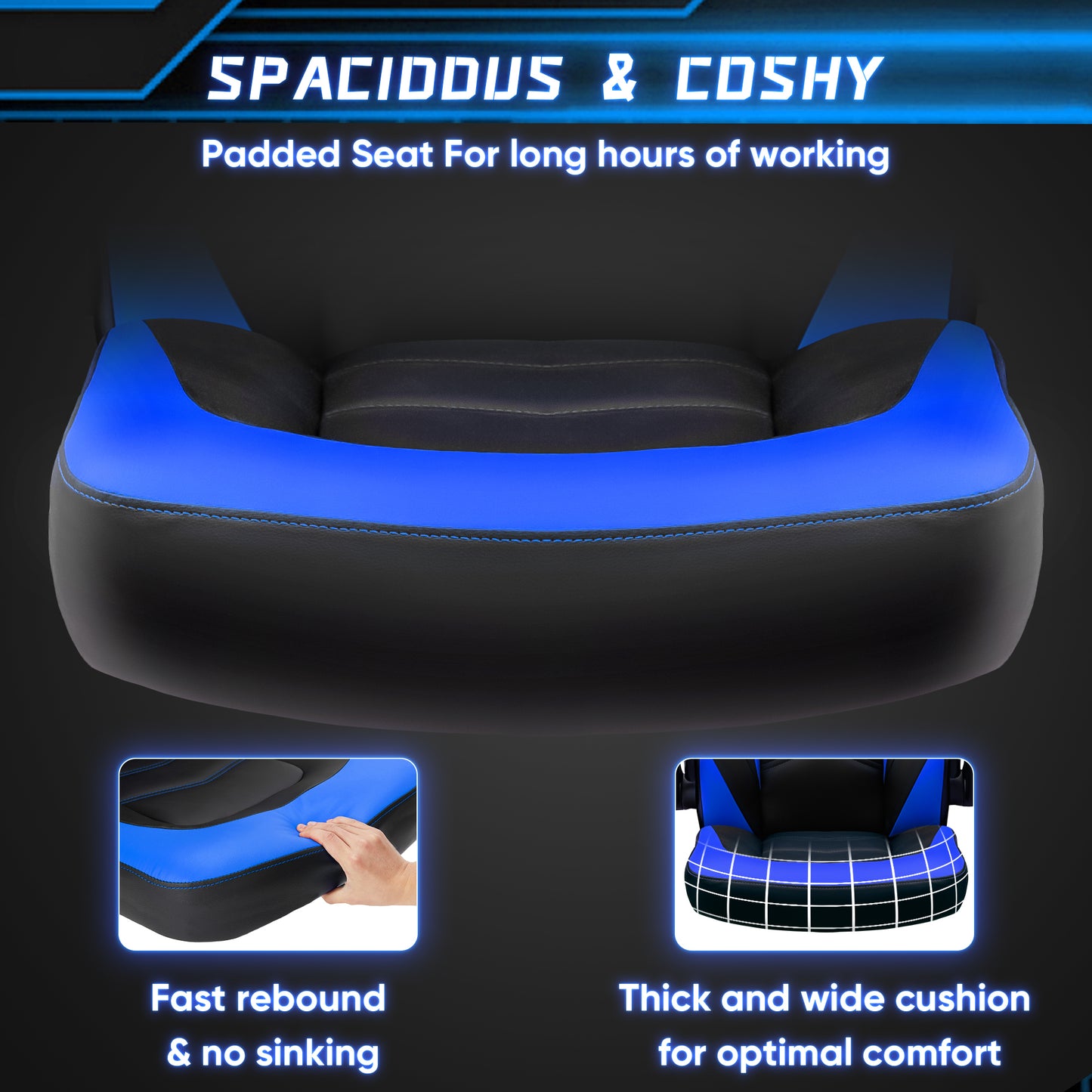 Gaming Leather Computer Ergonomic Office Chair, Lumbar Support