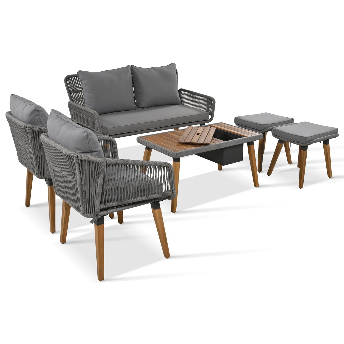 6-Piece Patio Outdoor Furniture, Bar Table