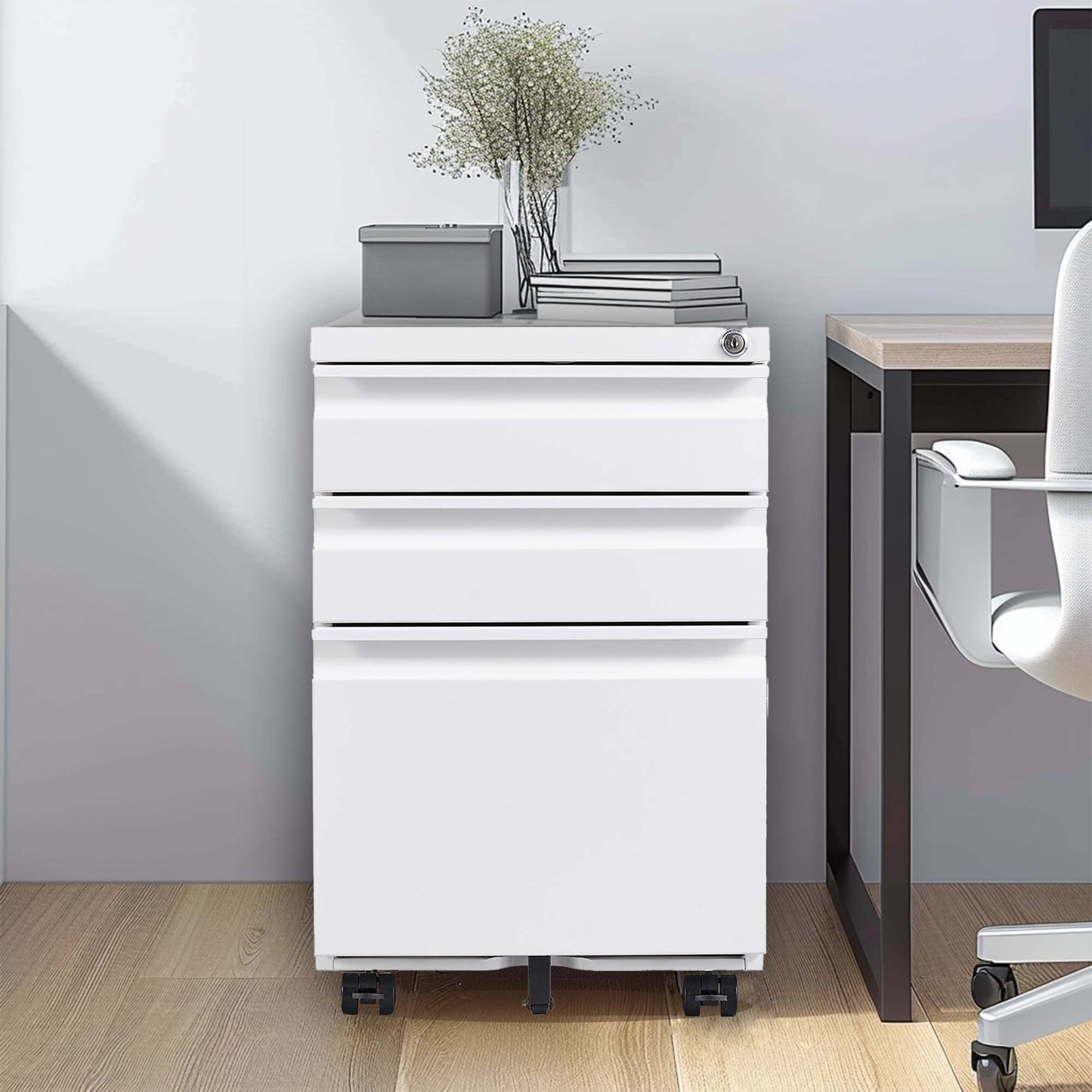 Mobile File Cabinet with Lock, for Home Office