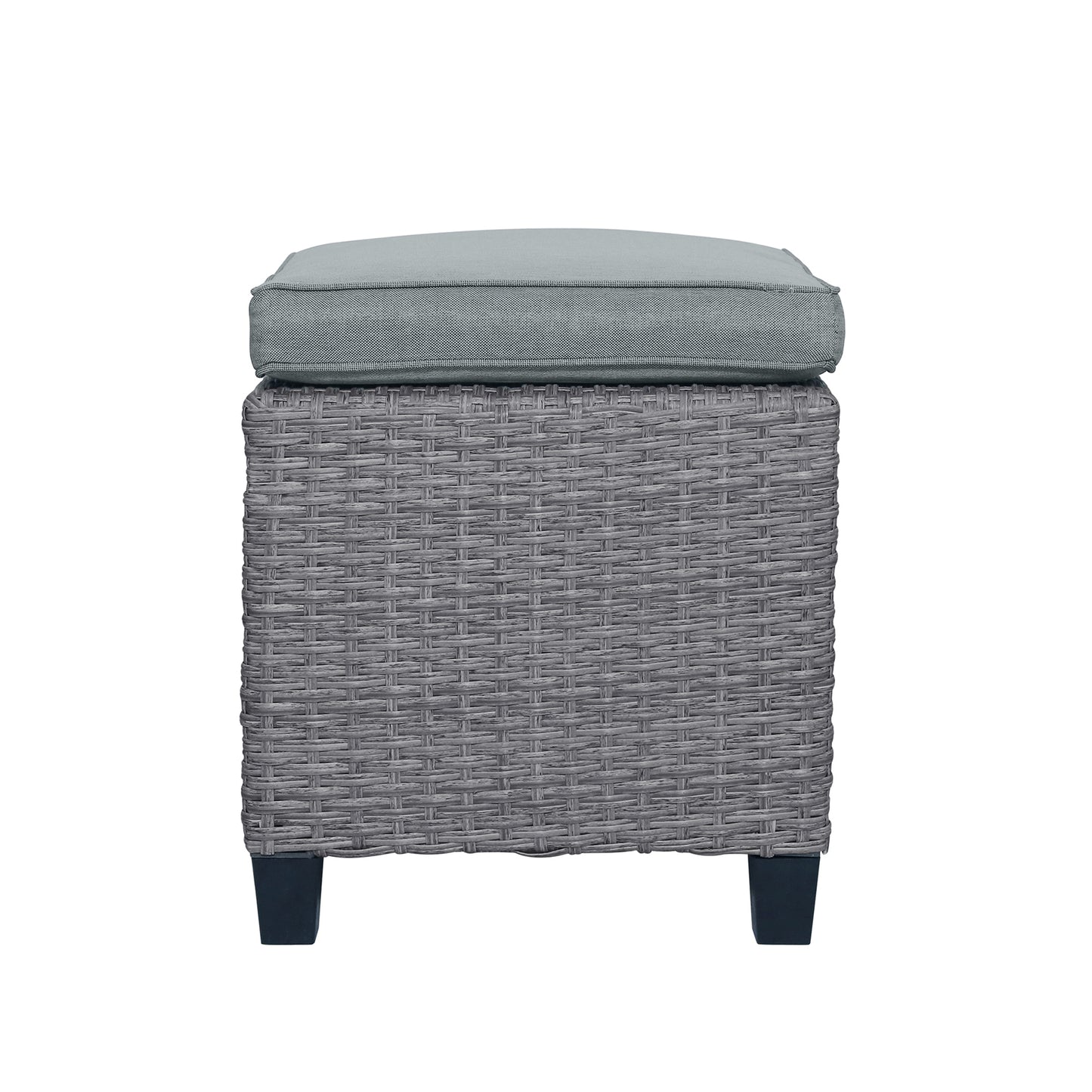 6-Piece Outdoor Wicker Set Patio Sofa, Chair, Stools, Table