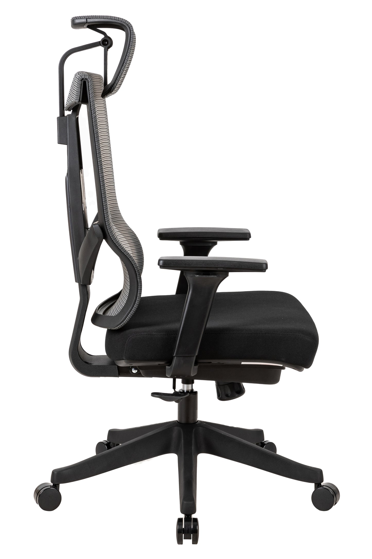 Executive office chair with headrest and 2D armrest