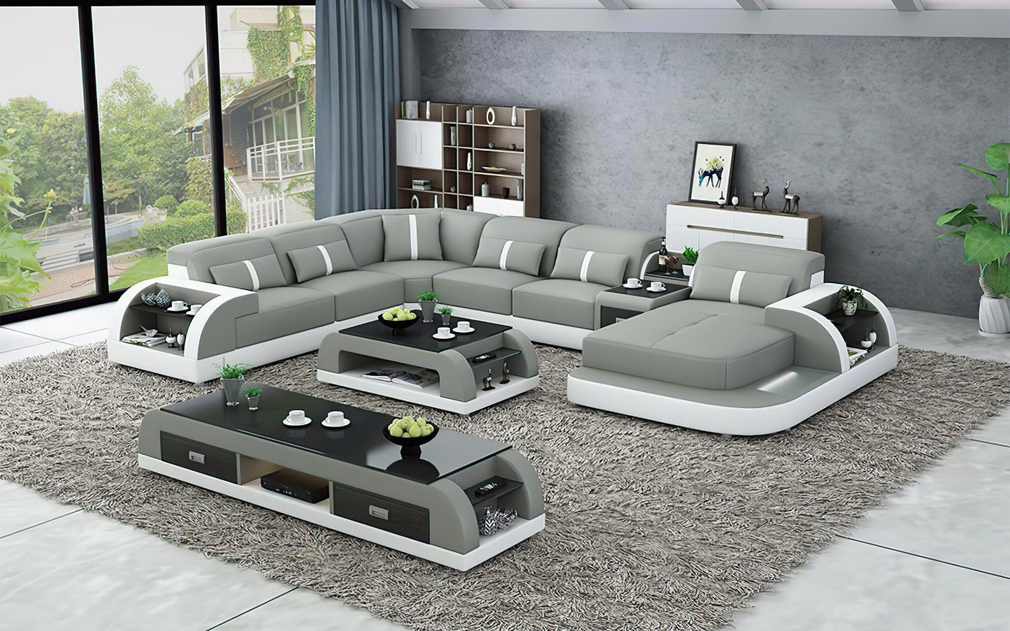 Modern LED Light Sectional Sofa