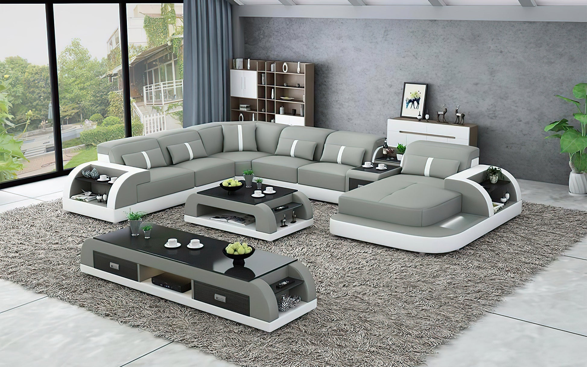 Modern LED Light Sectional Sofa