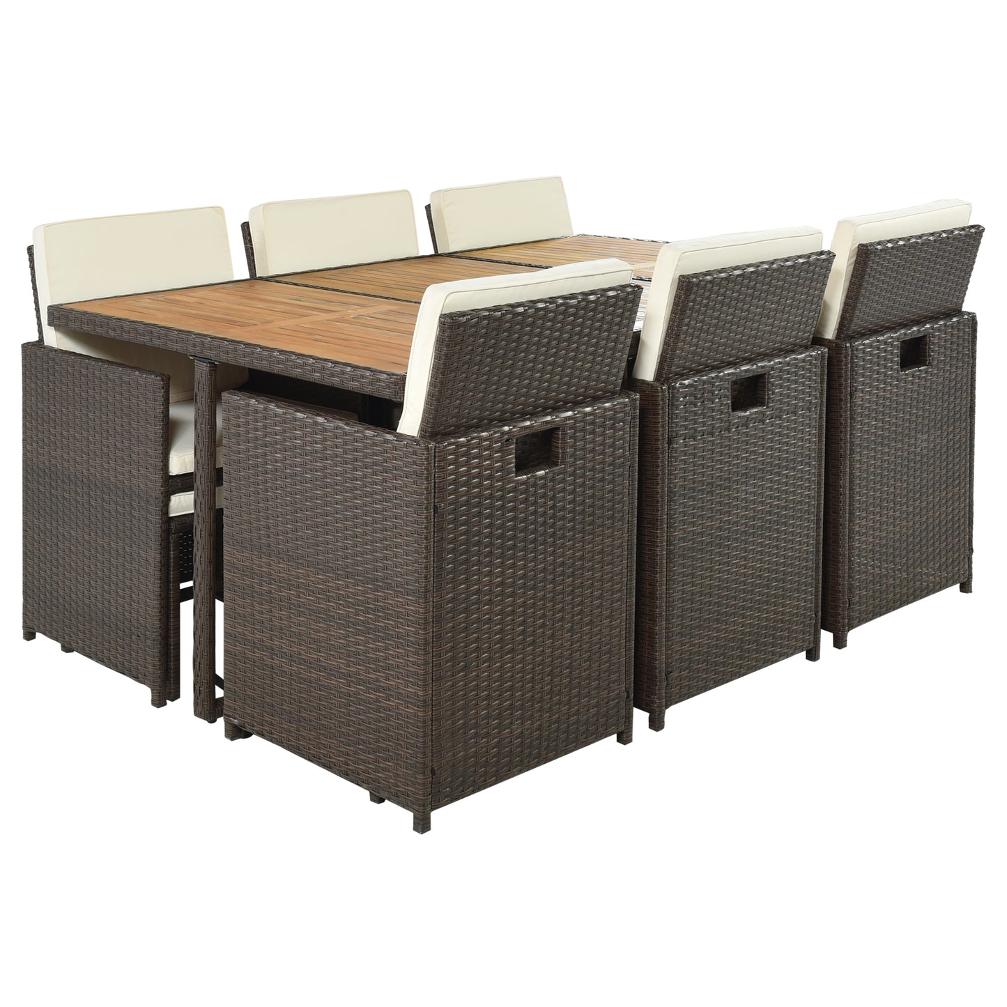 11-Piece Patio All-Weather P Dining Table Set Tabletop