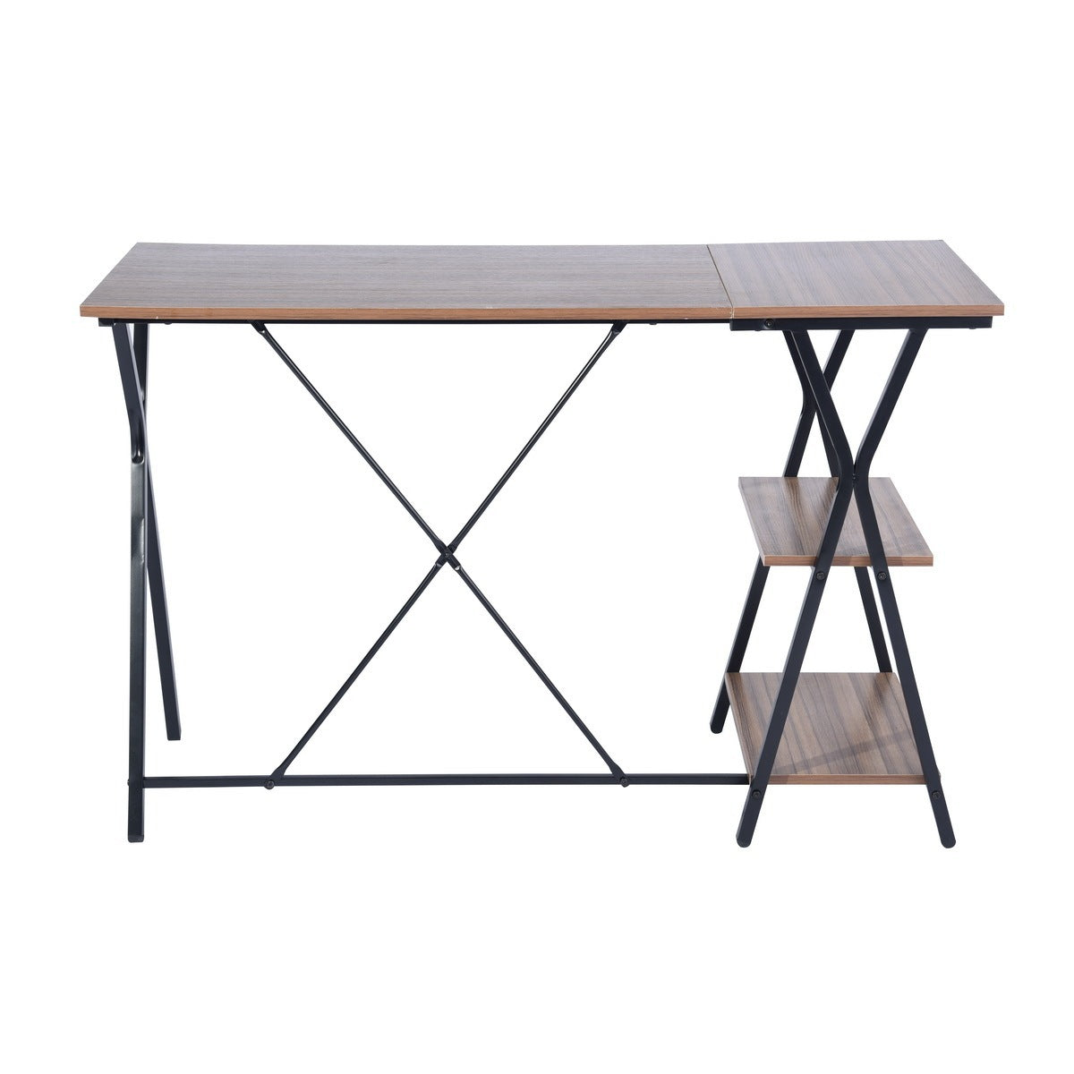 Computer Desk with 2 layers - BROWN & BLACK