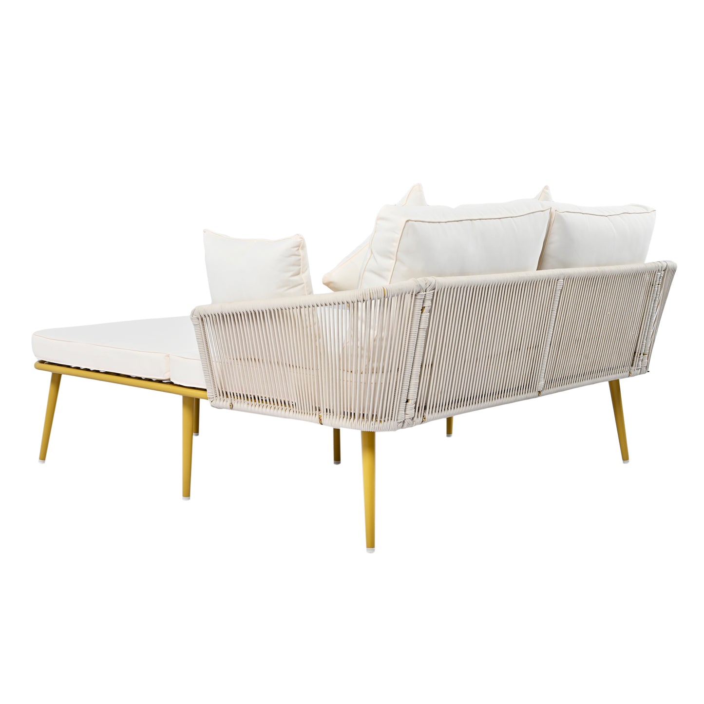 Outdoor Patio Daybed, Backrest with Washable Cushions