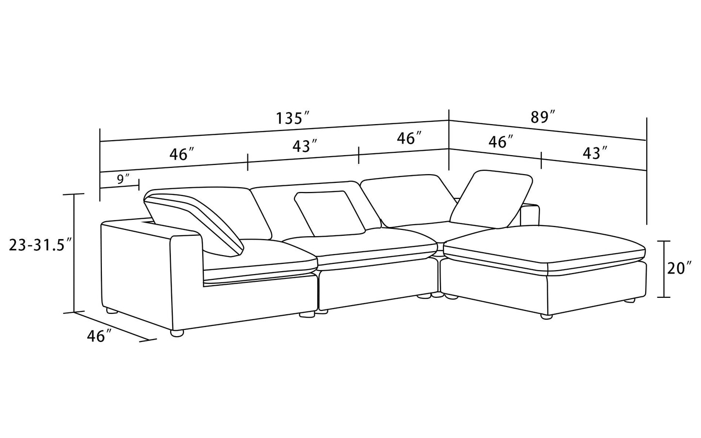 Modular Customizable Sectional