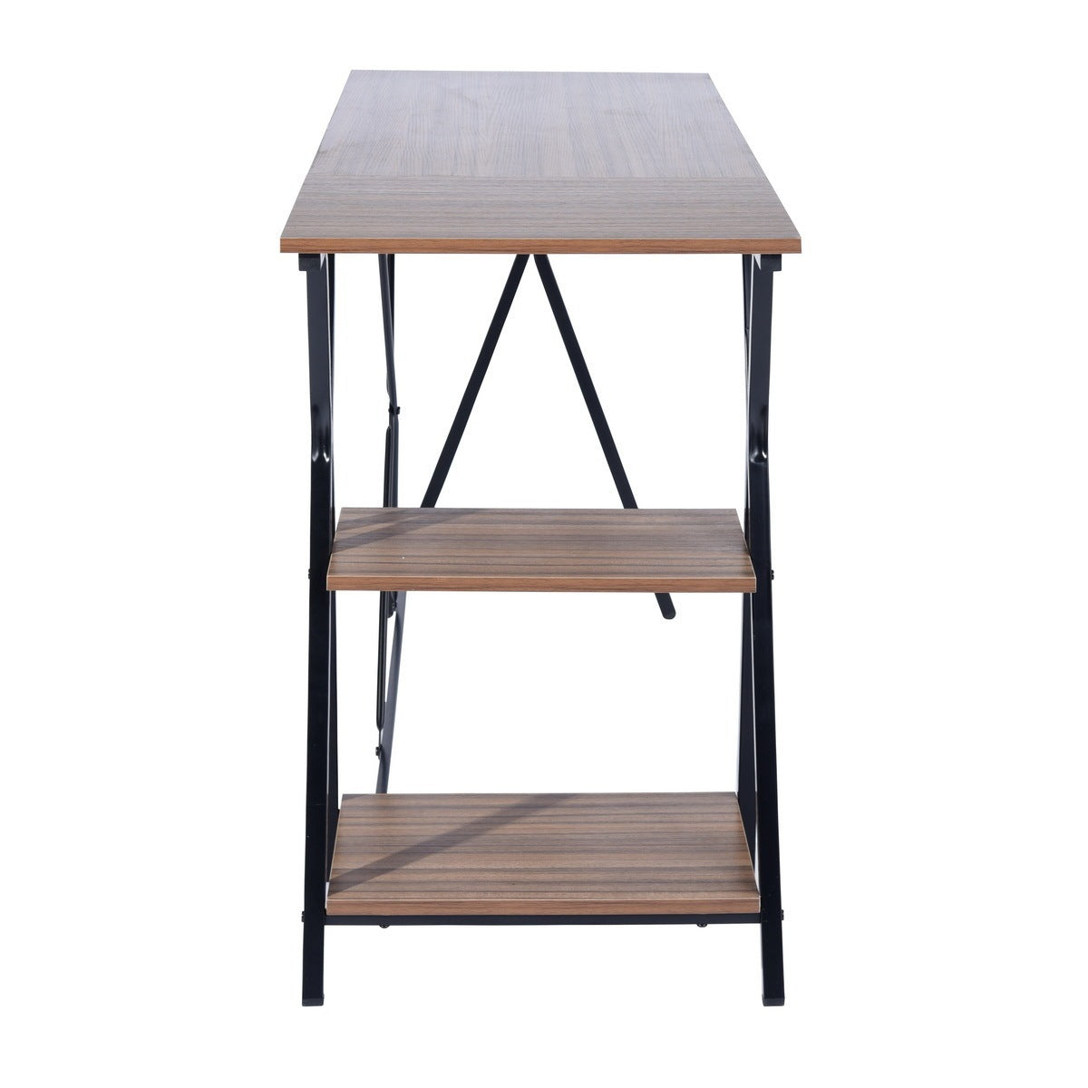 Computer Desk with 2 layers - BROWN & BLACK