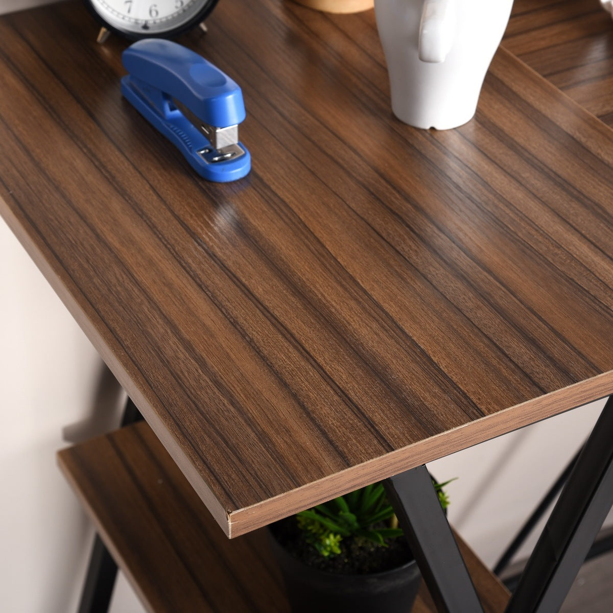 Computer Desk with 2 layers - BROWN & BLACK