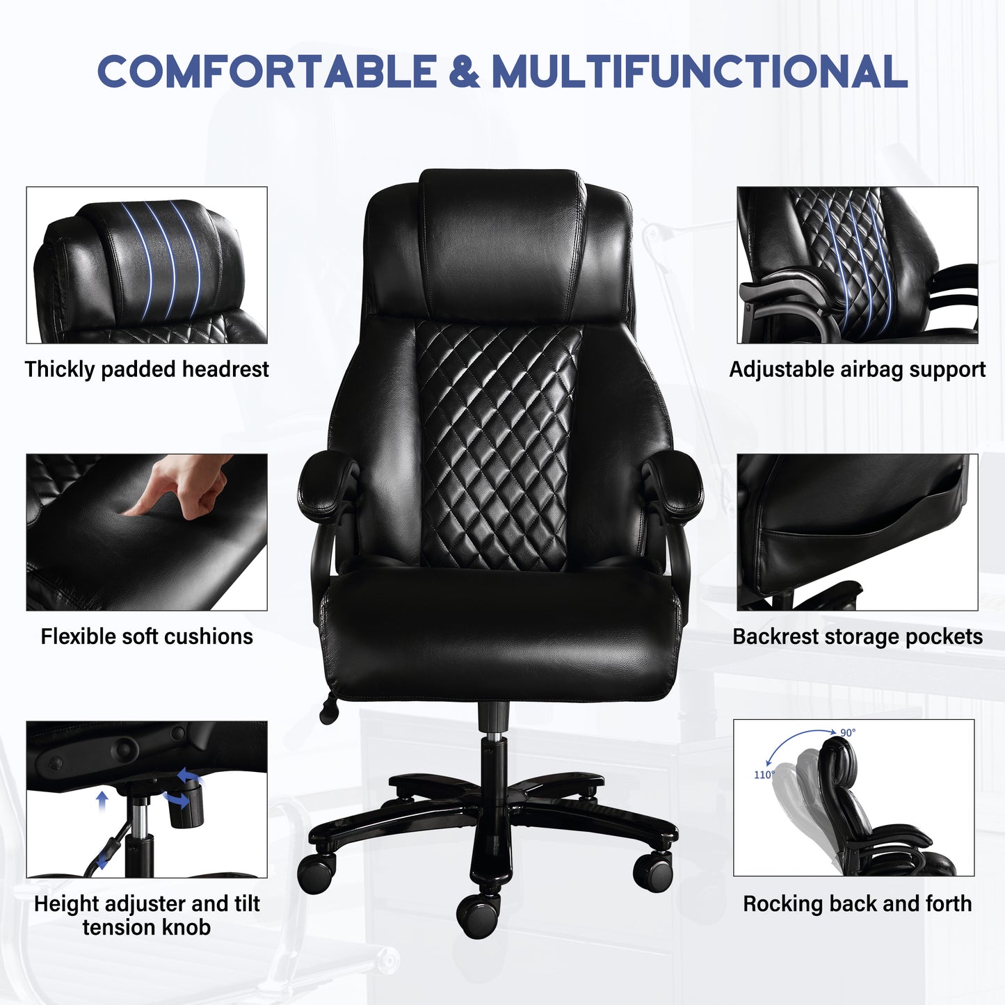 Executive Electric Airbag Heating High Back Computer Chair