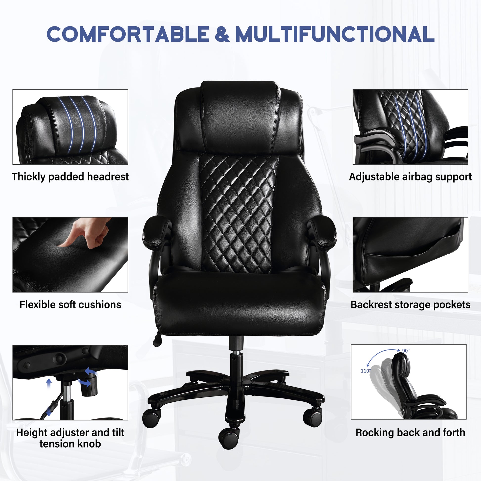 Executive Electric Airbag Heating High Back Computer Chair