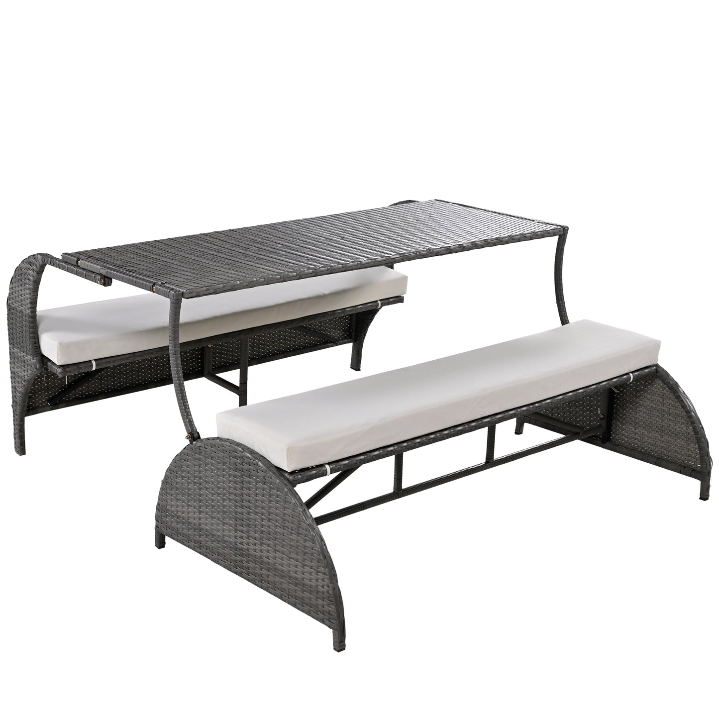 Outdoor Loveseat and Convertible to four seats and a table
