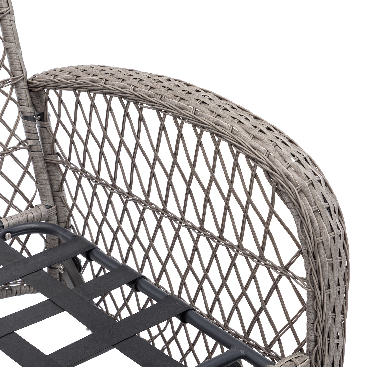 3 Pieces Outdoor Patio Chairs, 360 Degree Rocking