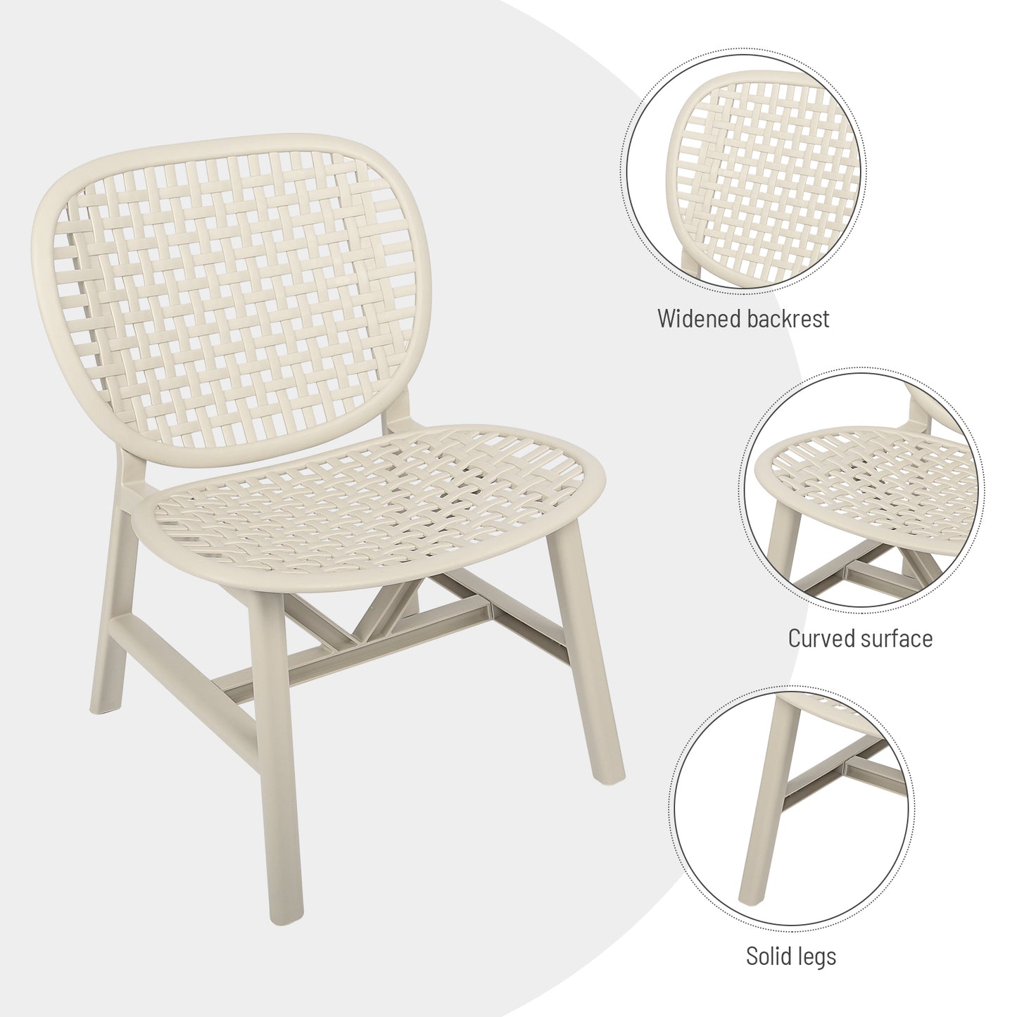 3 Pieces Hollow Design Retro Patio Table Chair Set All Weather