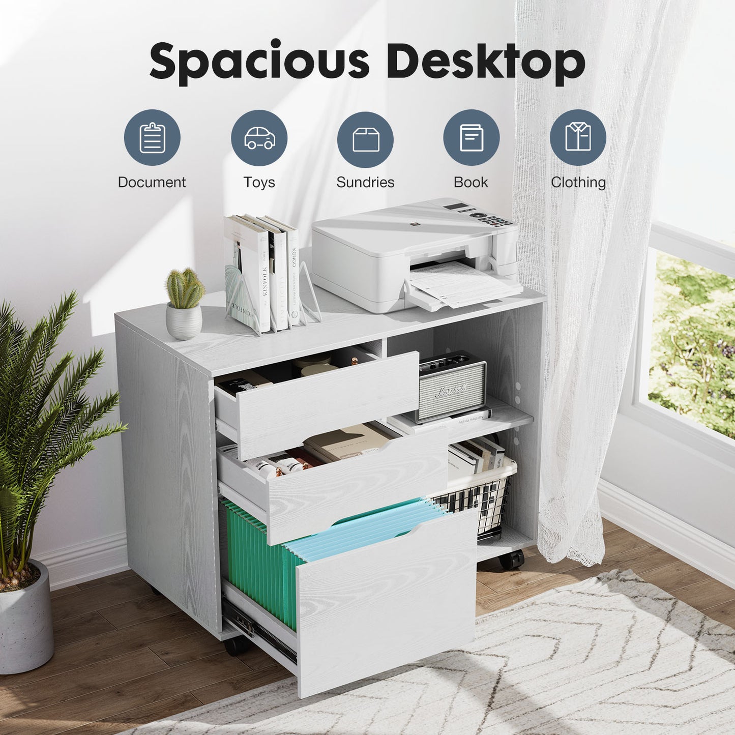 Filing Cabinet, 4-Drawer File Cabinet for Home Office