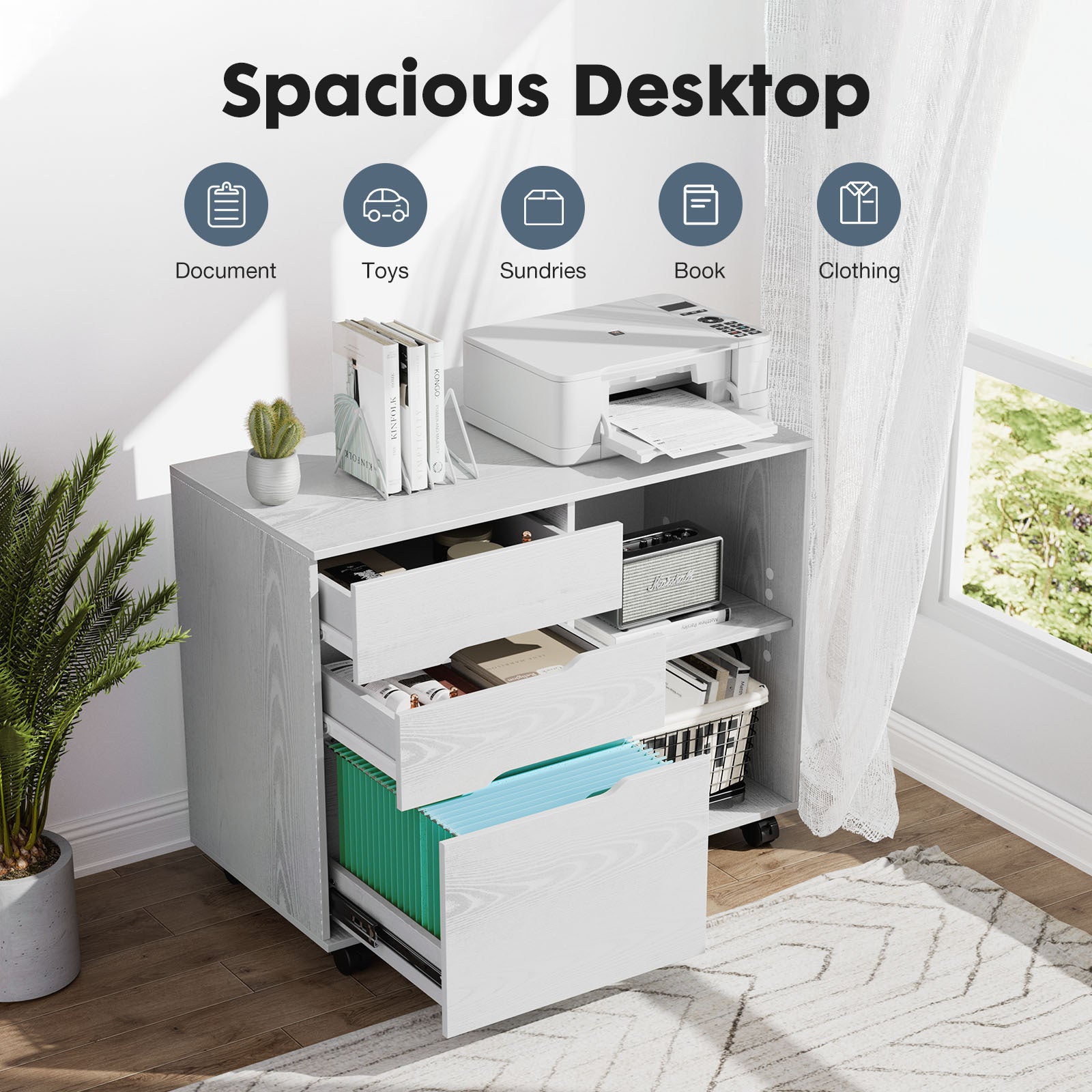 Filing Cabinet, 4-Drawer File Cabinet for Home Office