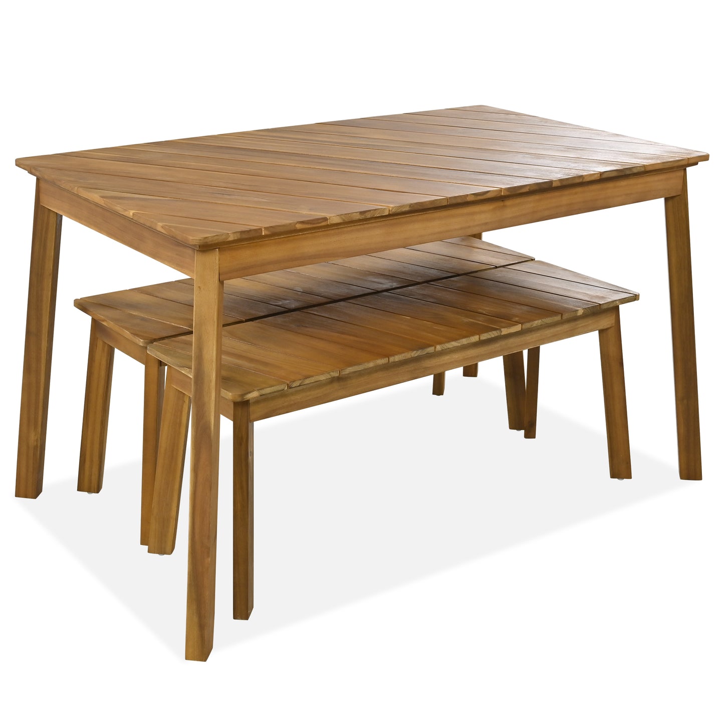3 Pieces Acacia Wood Dining Set For Outdoor & Indoor Furniture