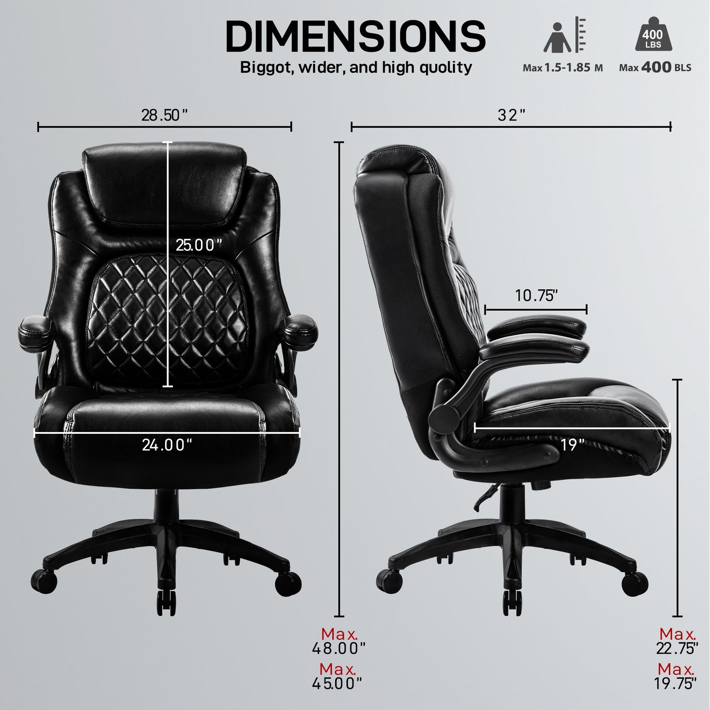Ergonomic Leather Office Chair Executive Desk Chair