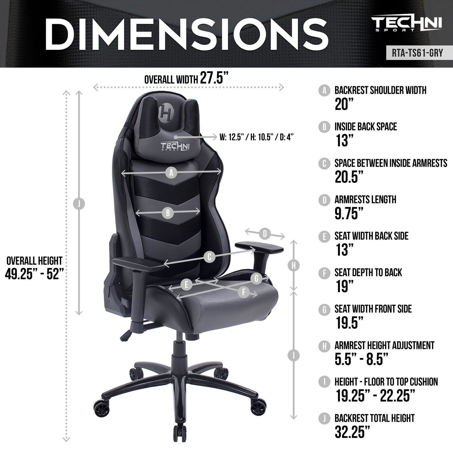 Techni Sport Ergonomic High Back Racer Style Video Gaming Chair
