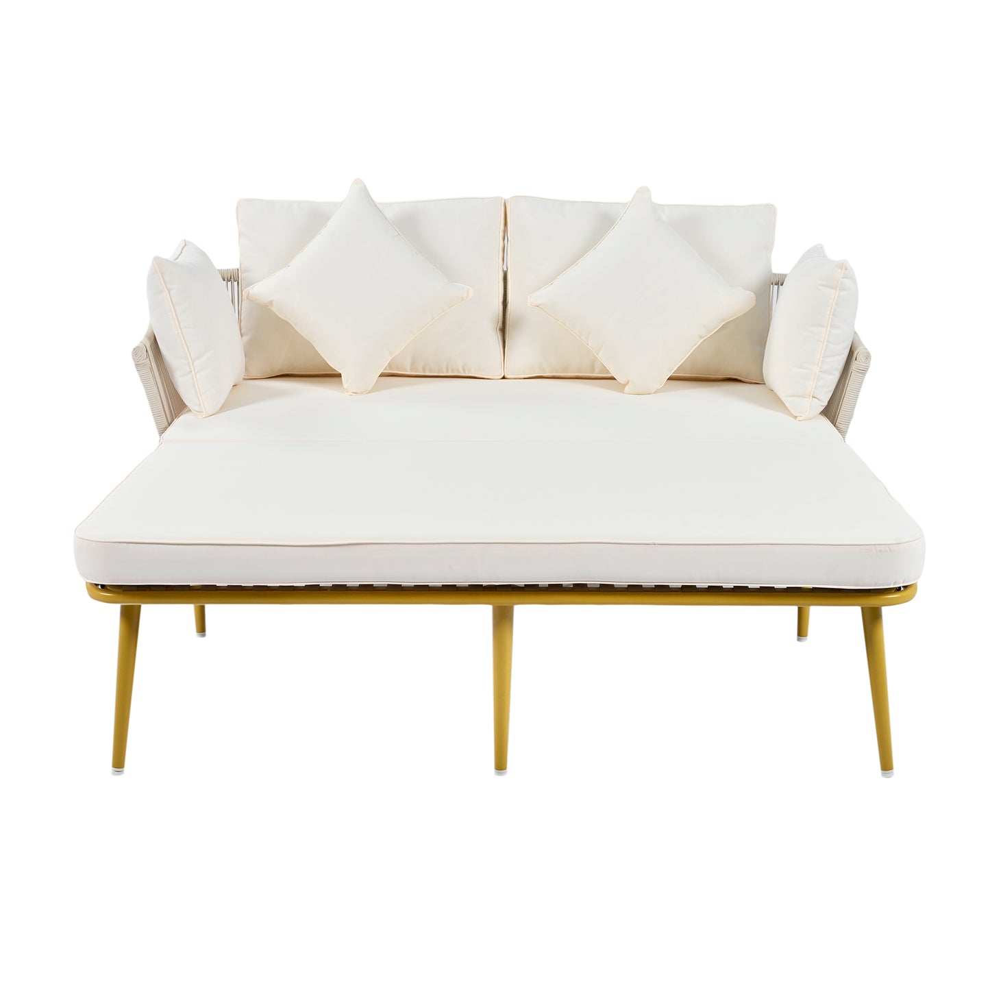 Outdoor Patio Daybed, Backrest with Washable Cushions