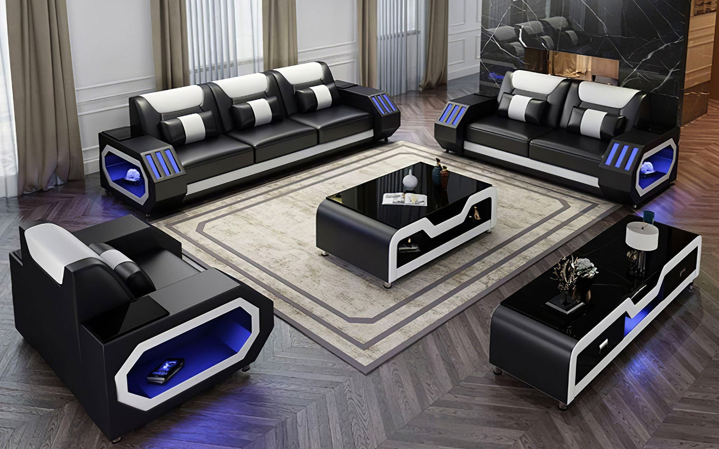 Modern Leather Sofa Set