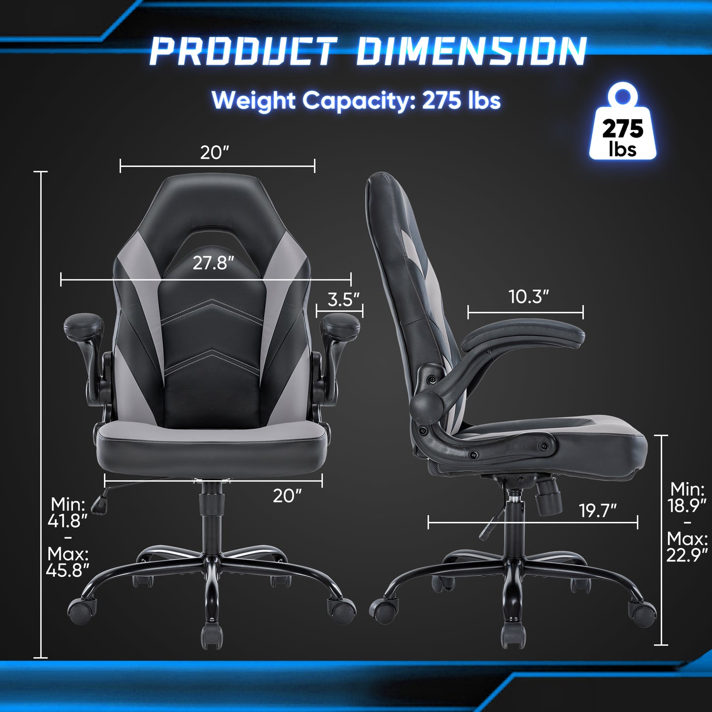 Gaming Chair Leather Computer Chair Ergonomic Lumbar Support