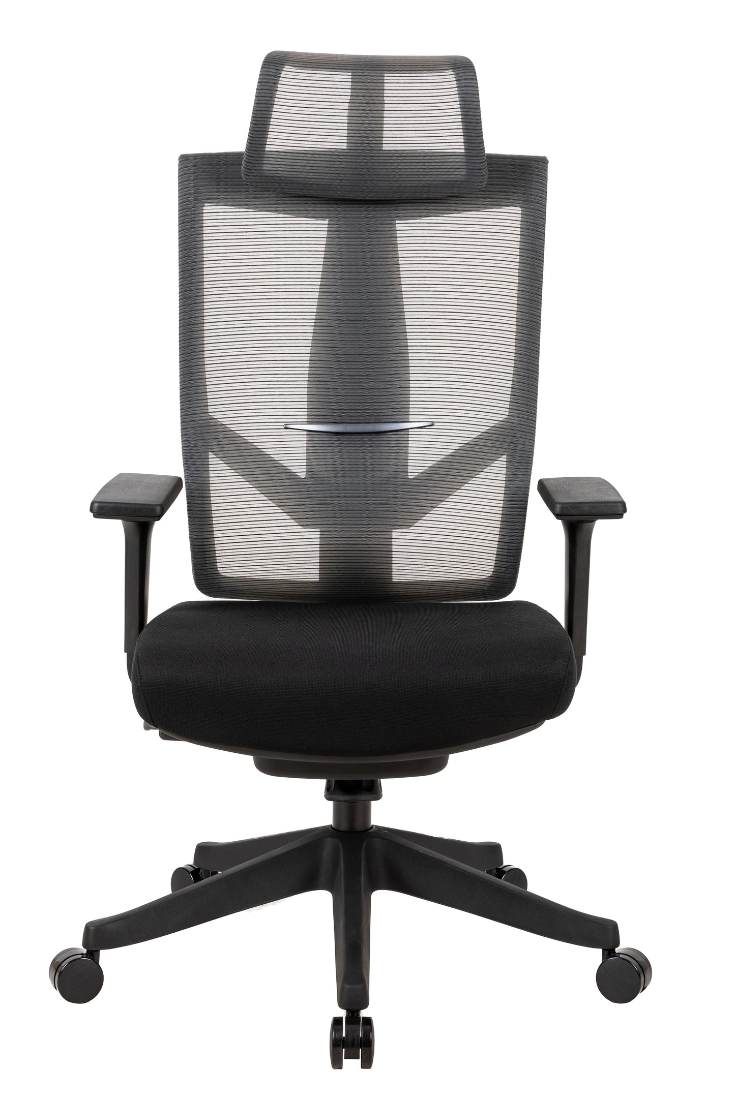 Executive office chair with headrest and 2D armrest