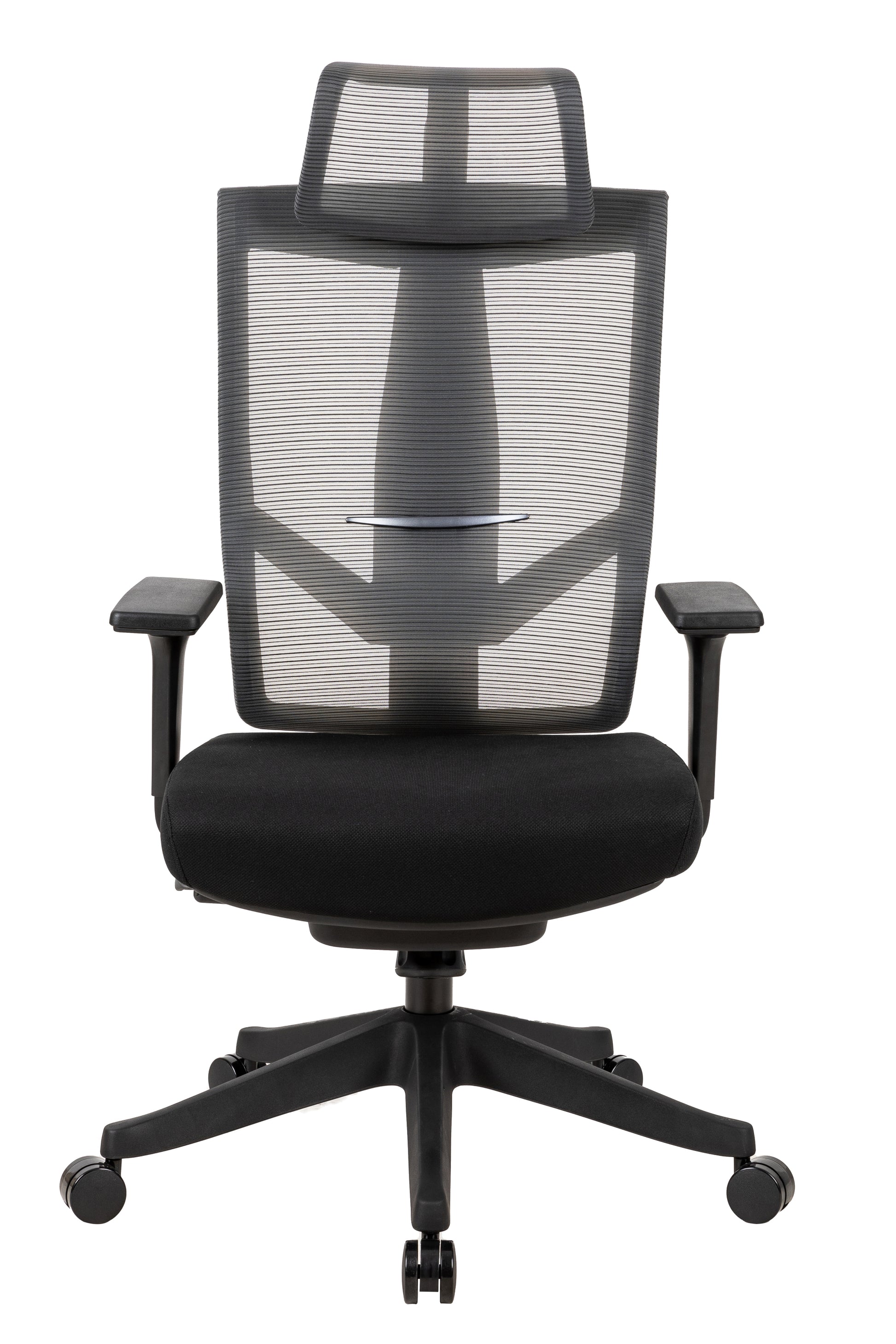 Executive office chair with headrest and 2D armrest
