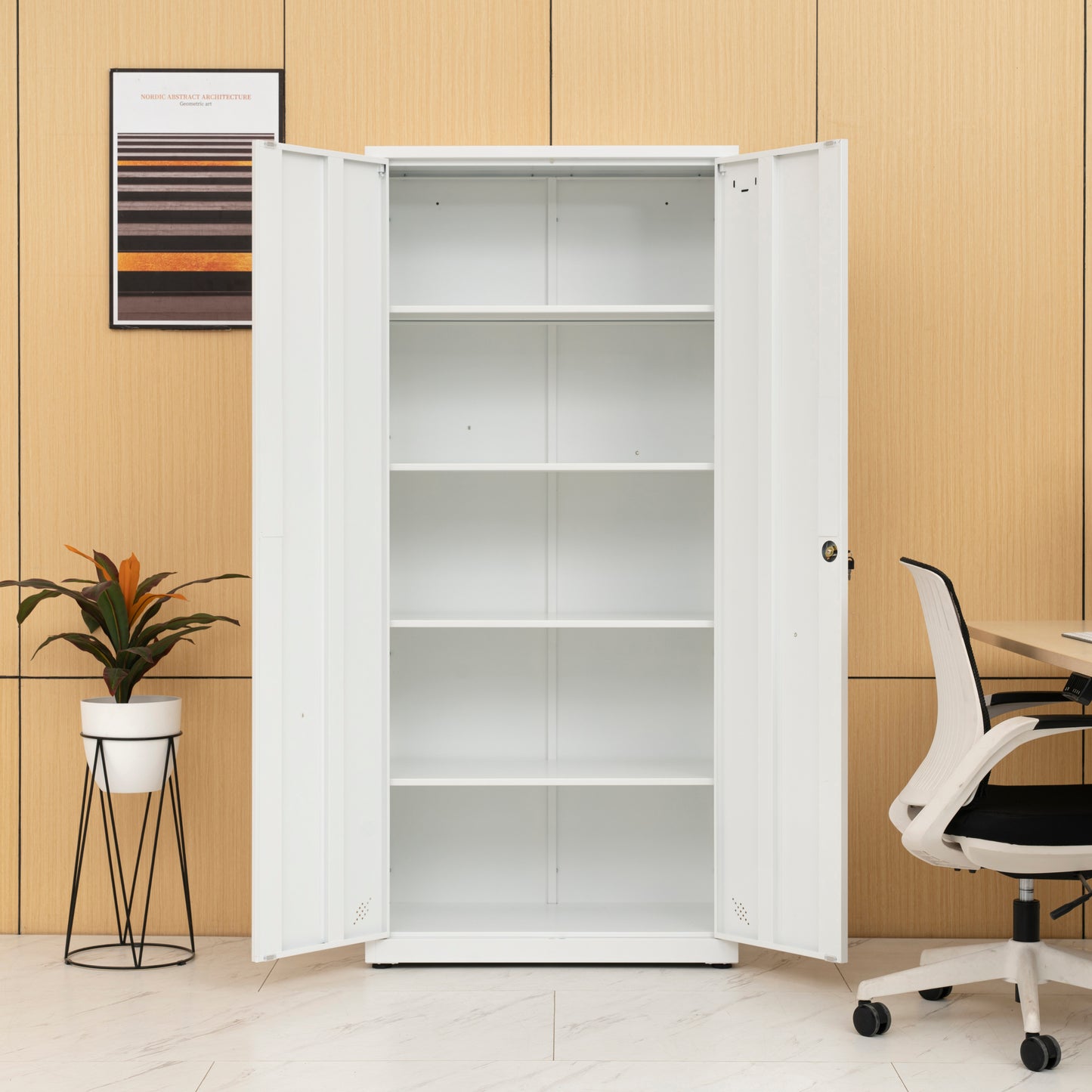 Storage Cabinet 2 Doors 5 Storage Spaces, Home/ Office