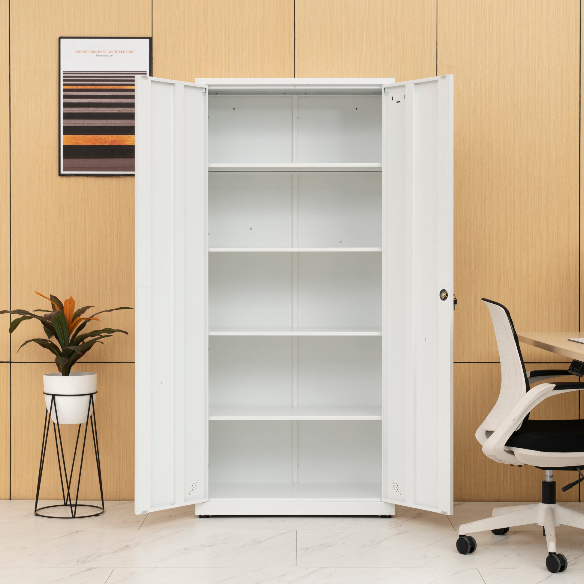 Storage Cabinet 2 Doors 5 Storage Spaces, Home/ Office