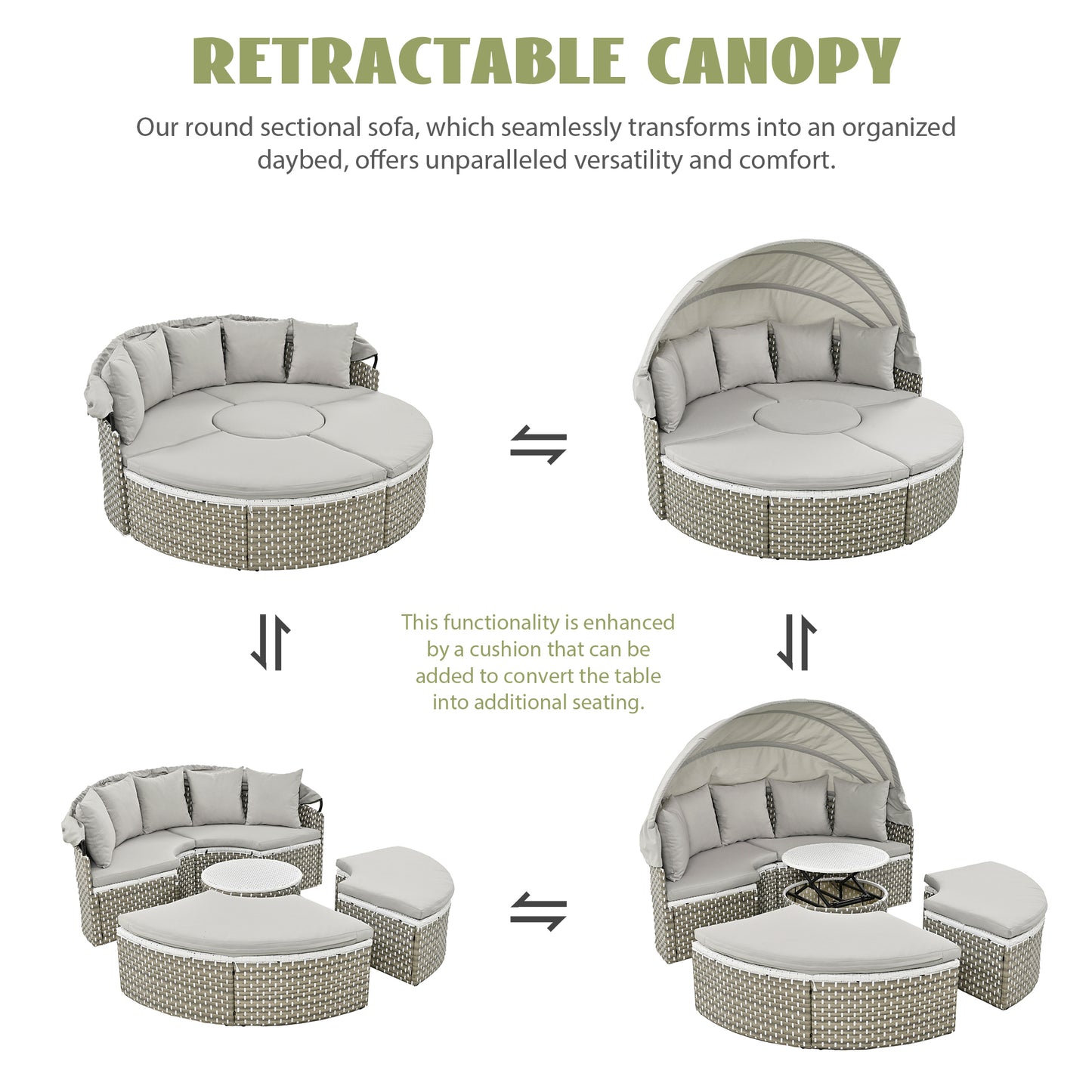 Patio Furniture Round Outdoor Sectional Sofa Set