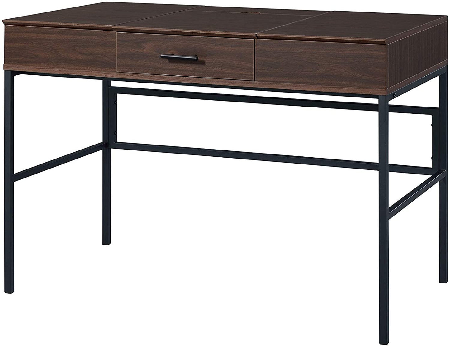 Verster Built-in USB Port Writing Desk, Oak & Black Finish