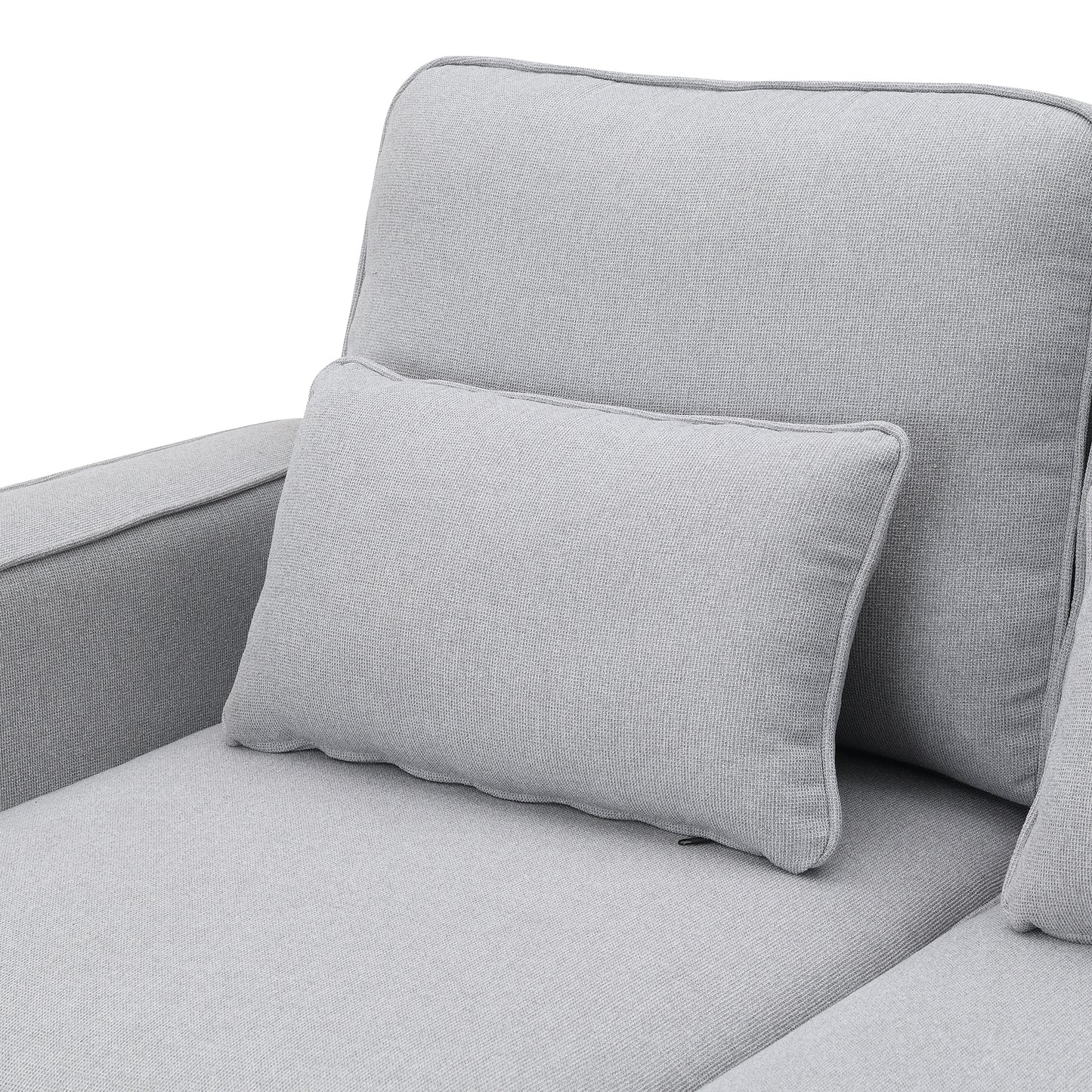 Upholstered Sofa, Console, USB, Linen, 4 Pillows (4-Seat)