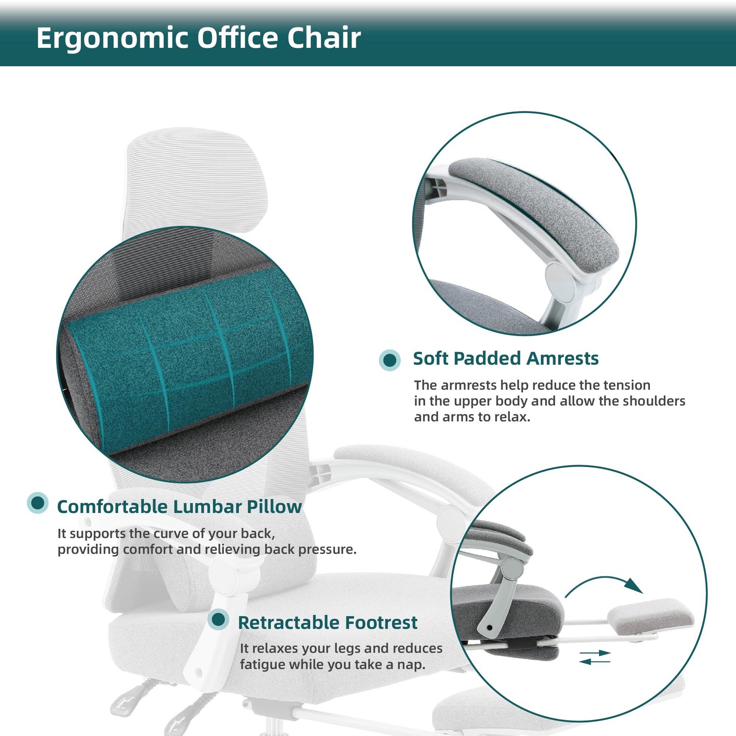 Computer Ergonomic Office Chair Lumbar Support Pillow