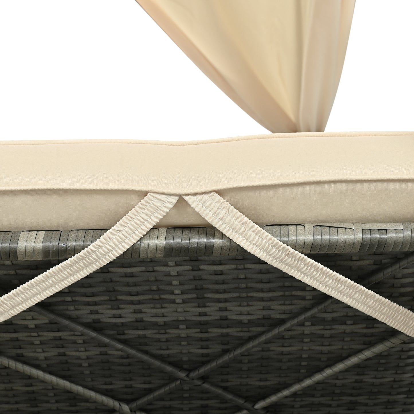 U_Style Adjustable Sun Bed With Curtain, High Comfort
