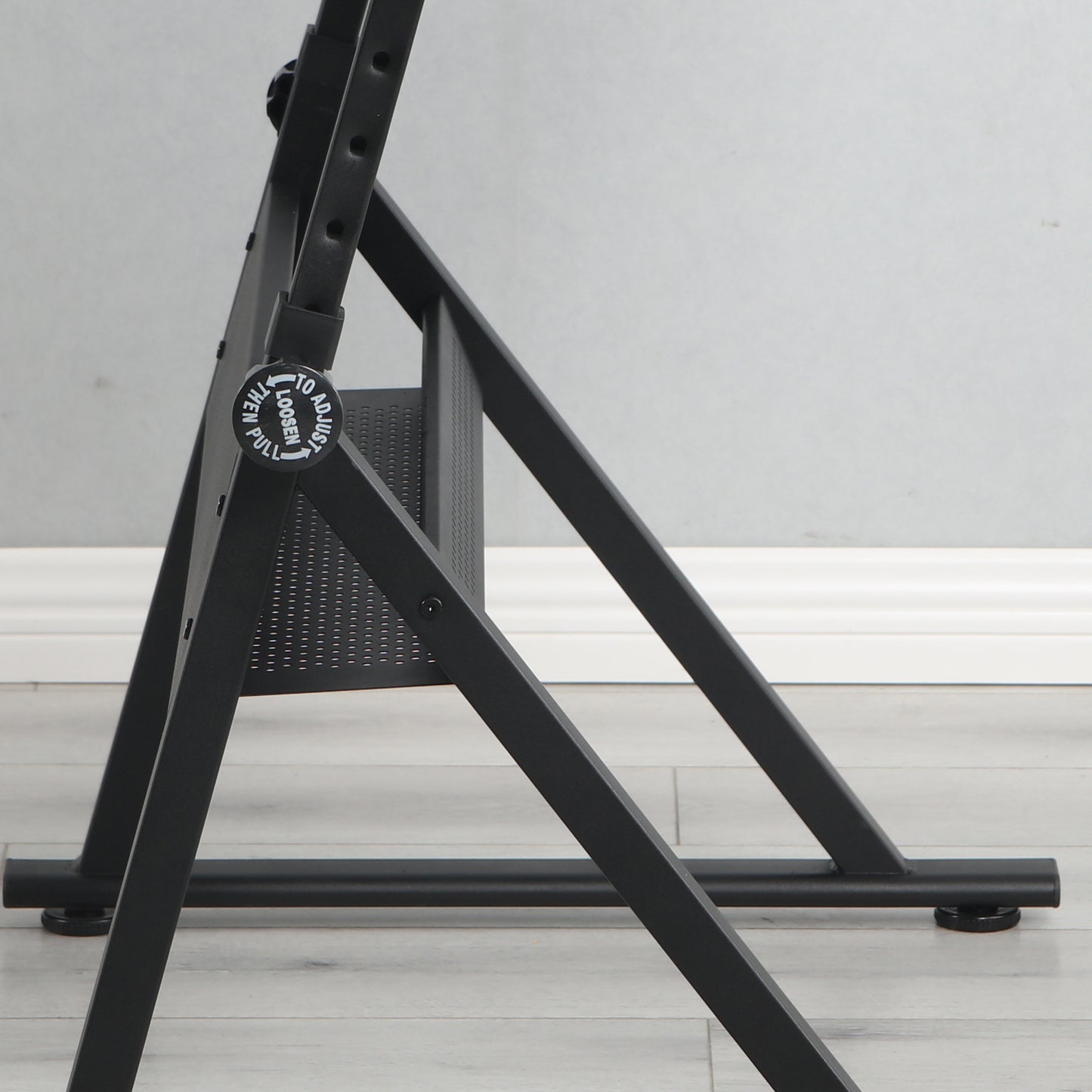 Black adjustable tempered glass drafting printing table with chair