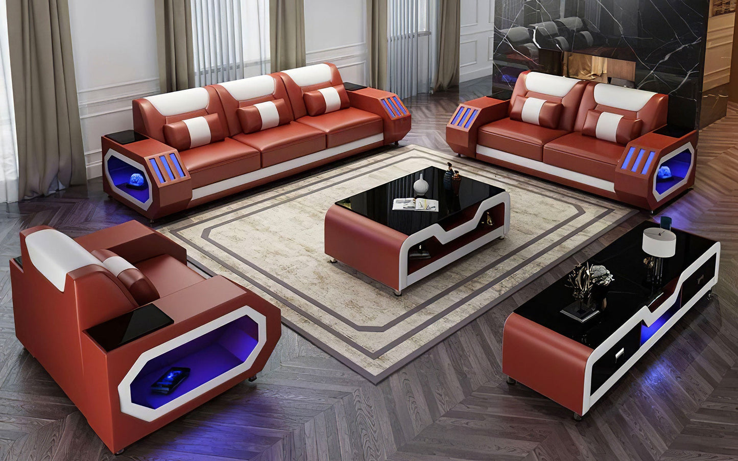 Modern Leather Sofa Set