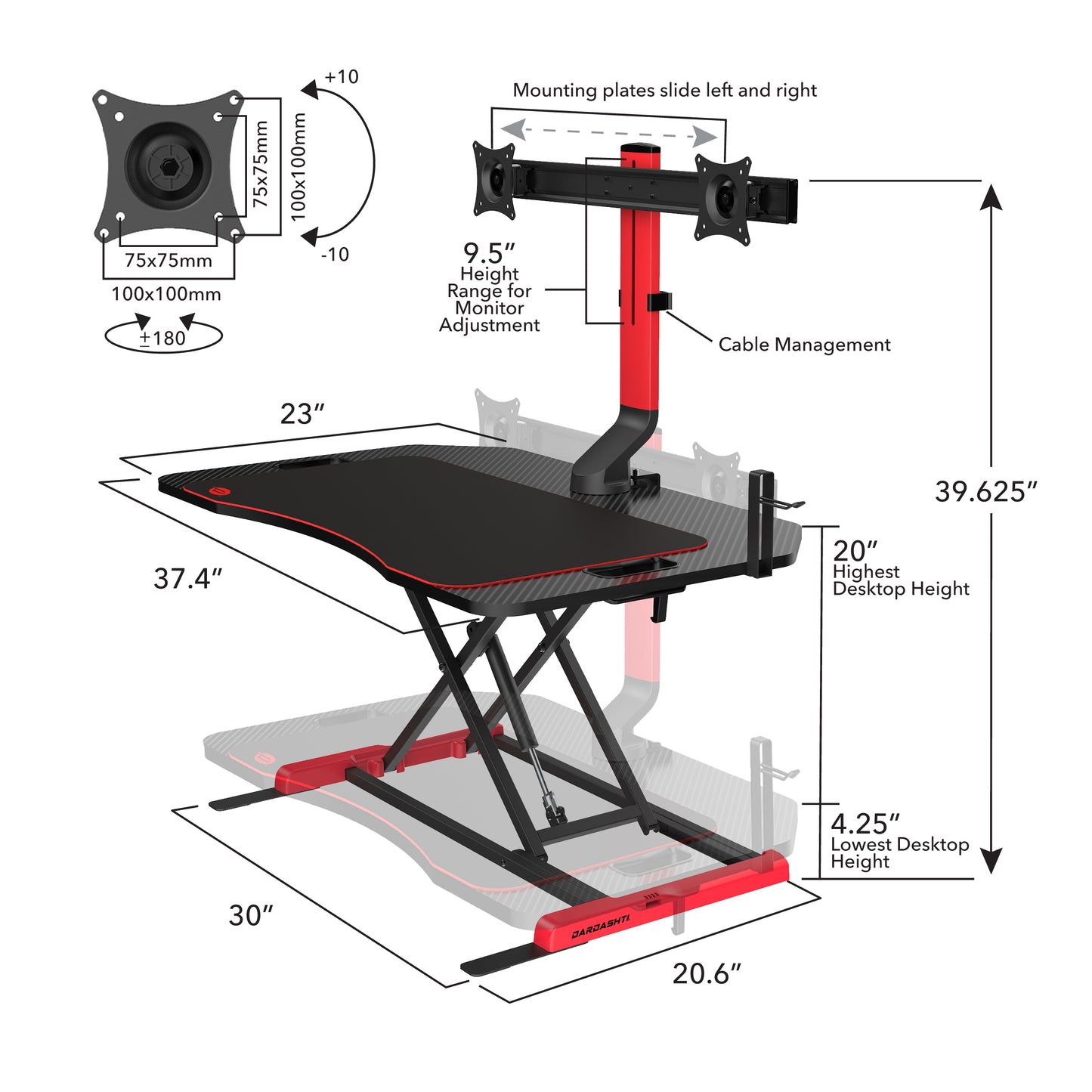 Gaming Riser Black/Red