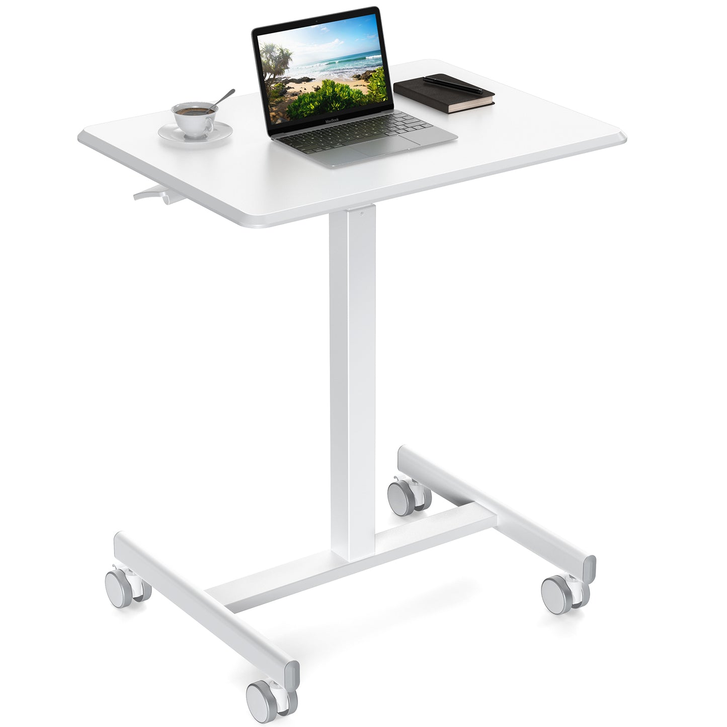 Mobile Rolling Standing Rolling Desk Laptop Computer Cart for Home