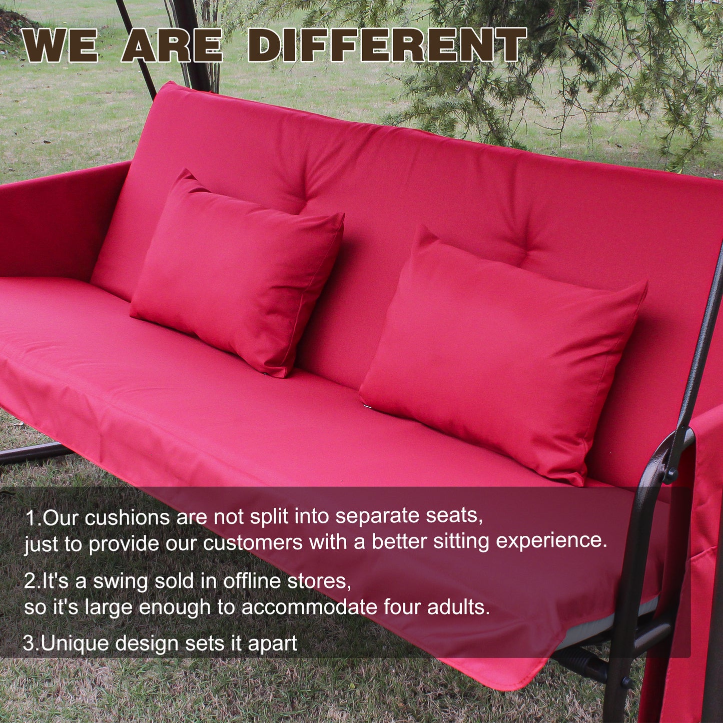 Outdoor Patio Swing Chair, bed, Cushion, Canopy