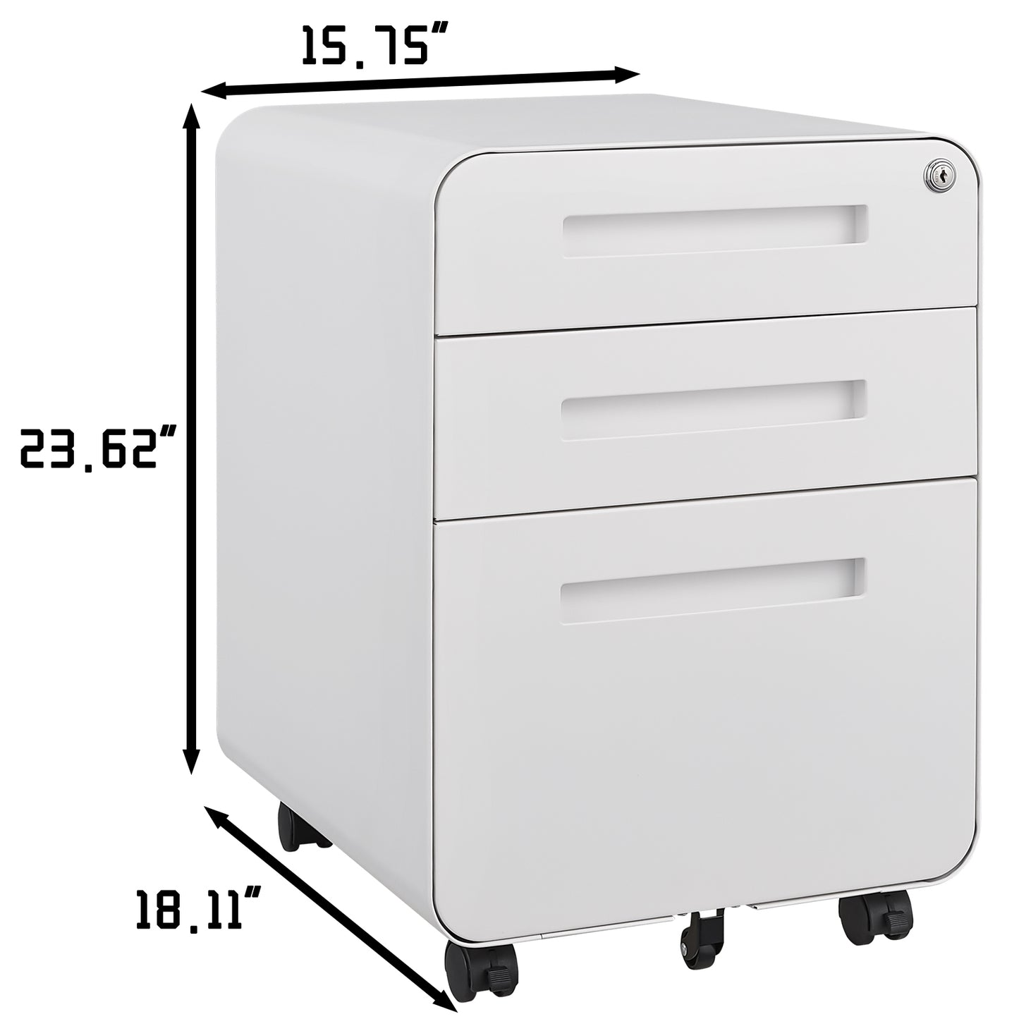 3 Drawer Mobile File Cabinet Under Desk Office, Storage