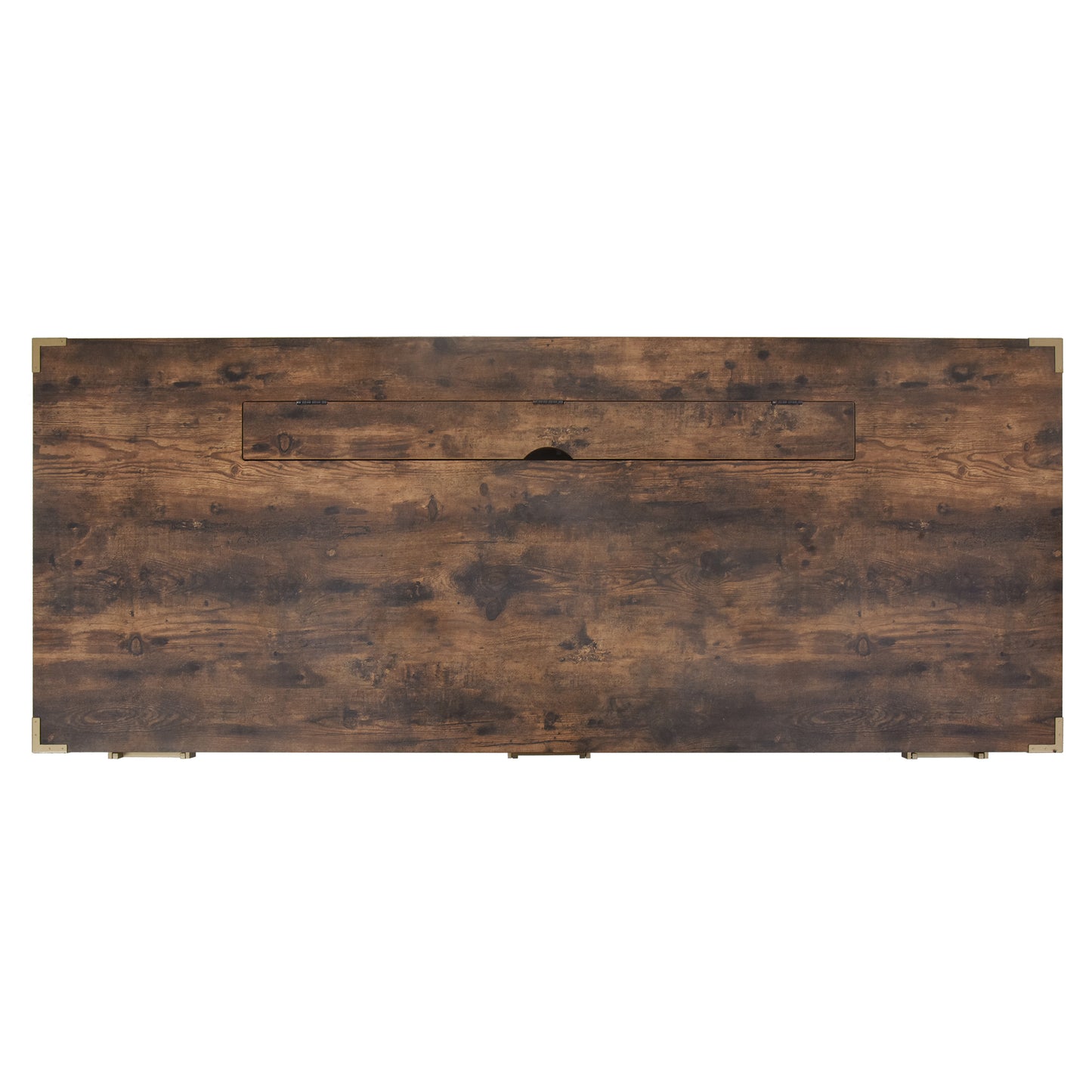 Executive Desk Metal Edge with 2 file drawers, USB Ports and Outlets