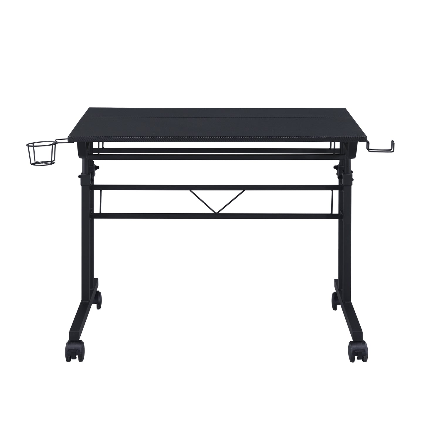 Techni Mobili Rolling Desk with Height Adjustable, Moveable Shelf